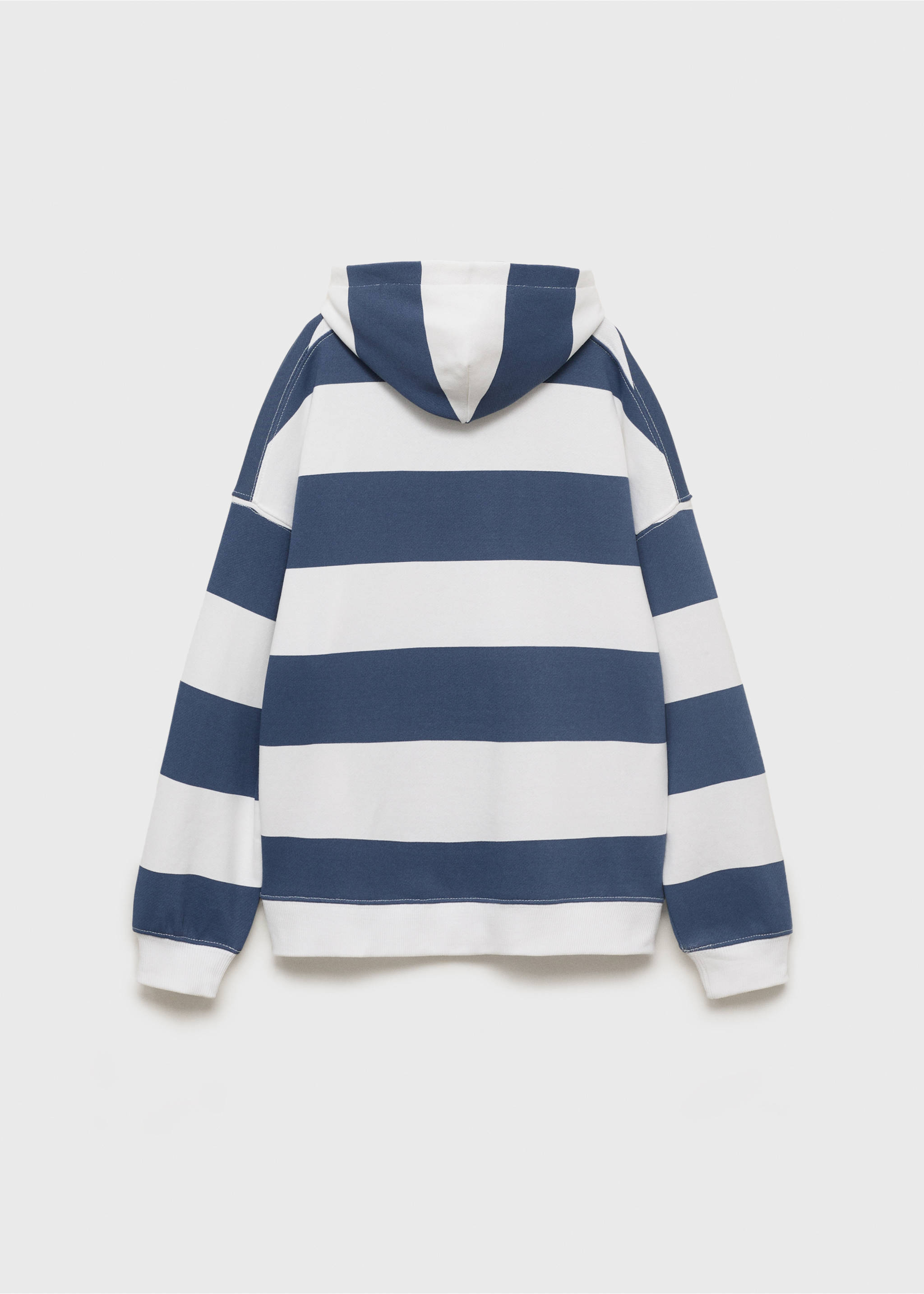 Striped hooded sweatshirt - Reverse of the article, Blue. Ref: 17023290-00.