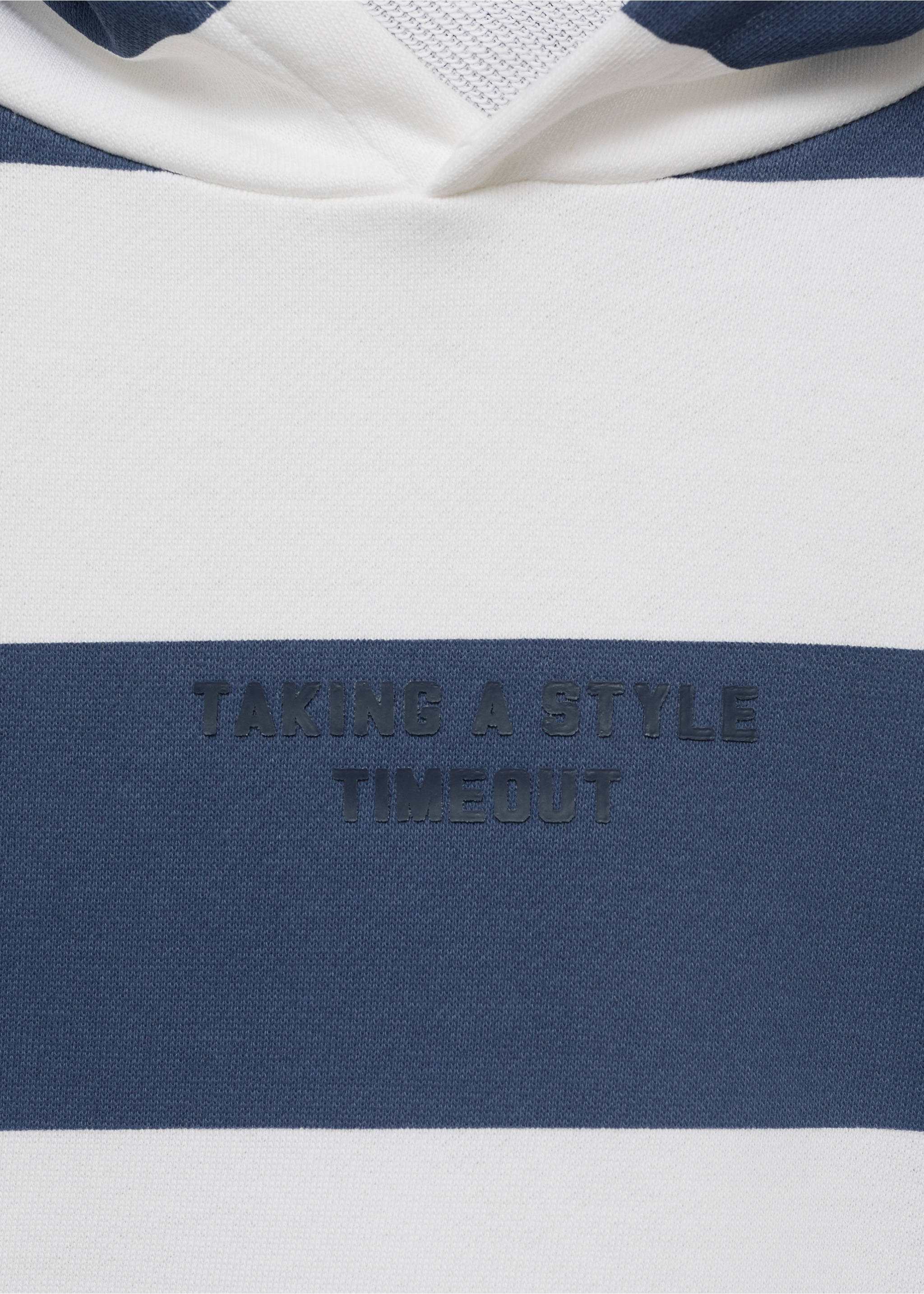 Striped hooded sweatshirt - Details of the article 8, Blue. Ref: 17023290-00.