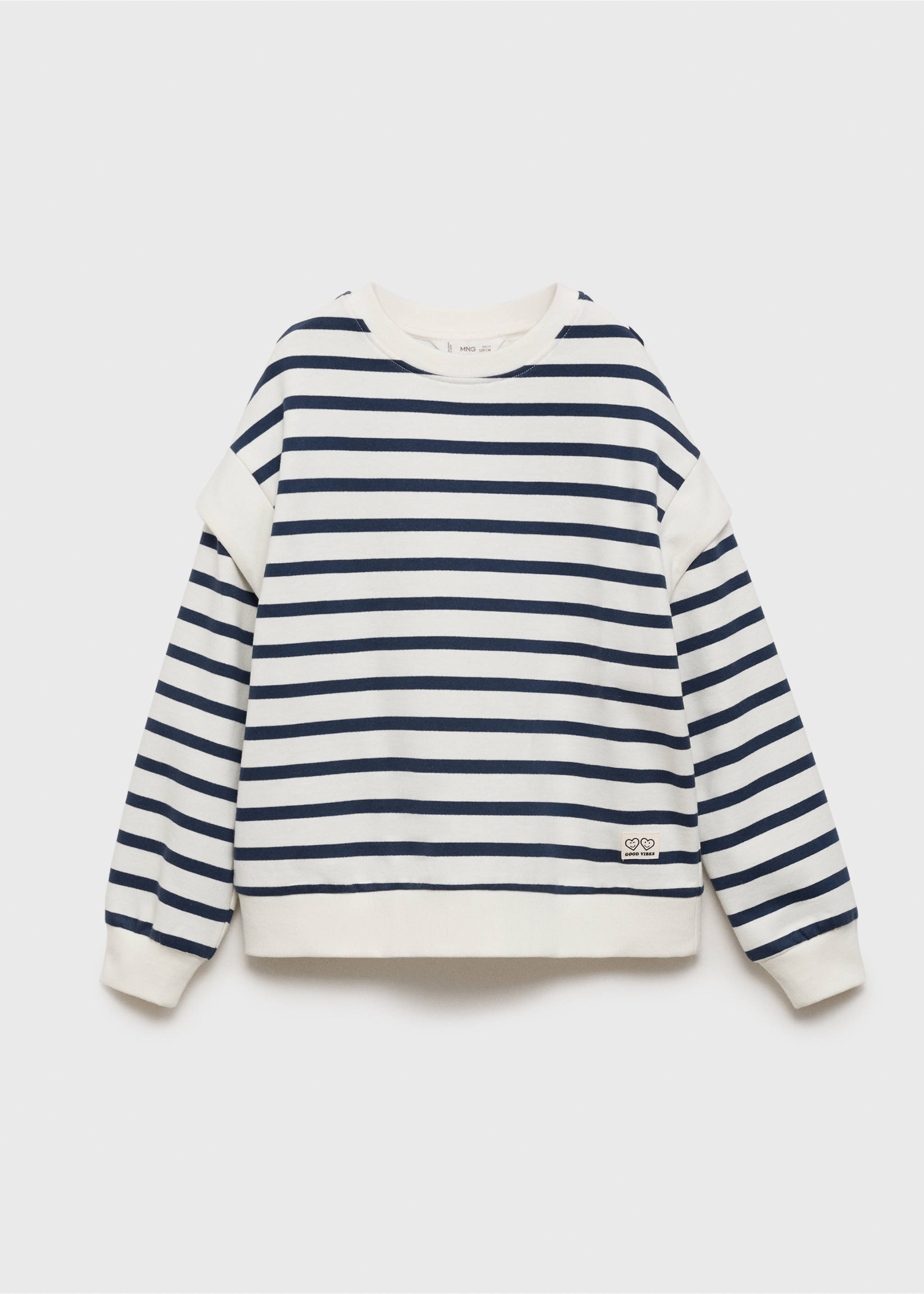 Striped cotton-blend sweatshirt - Article without model, Navy. Ref: 17023292-00.