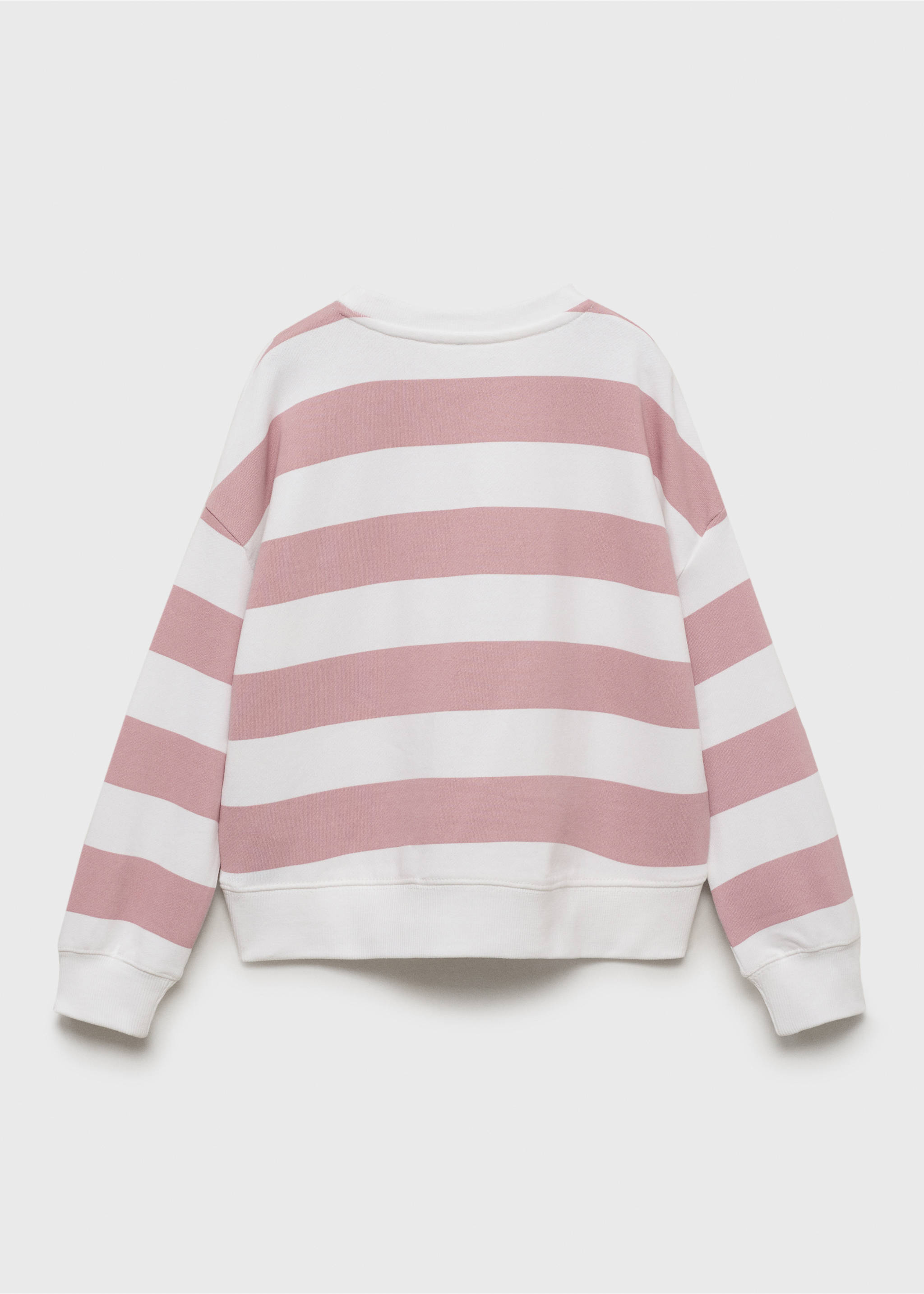 Gestreiftes Sweatshirt mit besticktem Detail - Rückseite des Artikels, Rosa. Ref: 17023293-00.