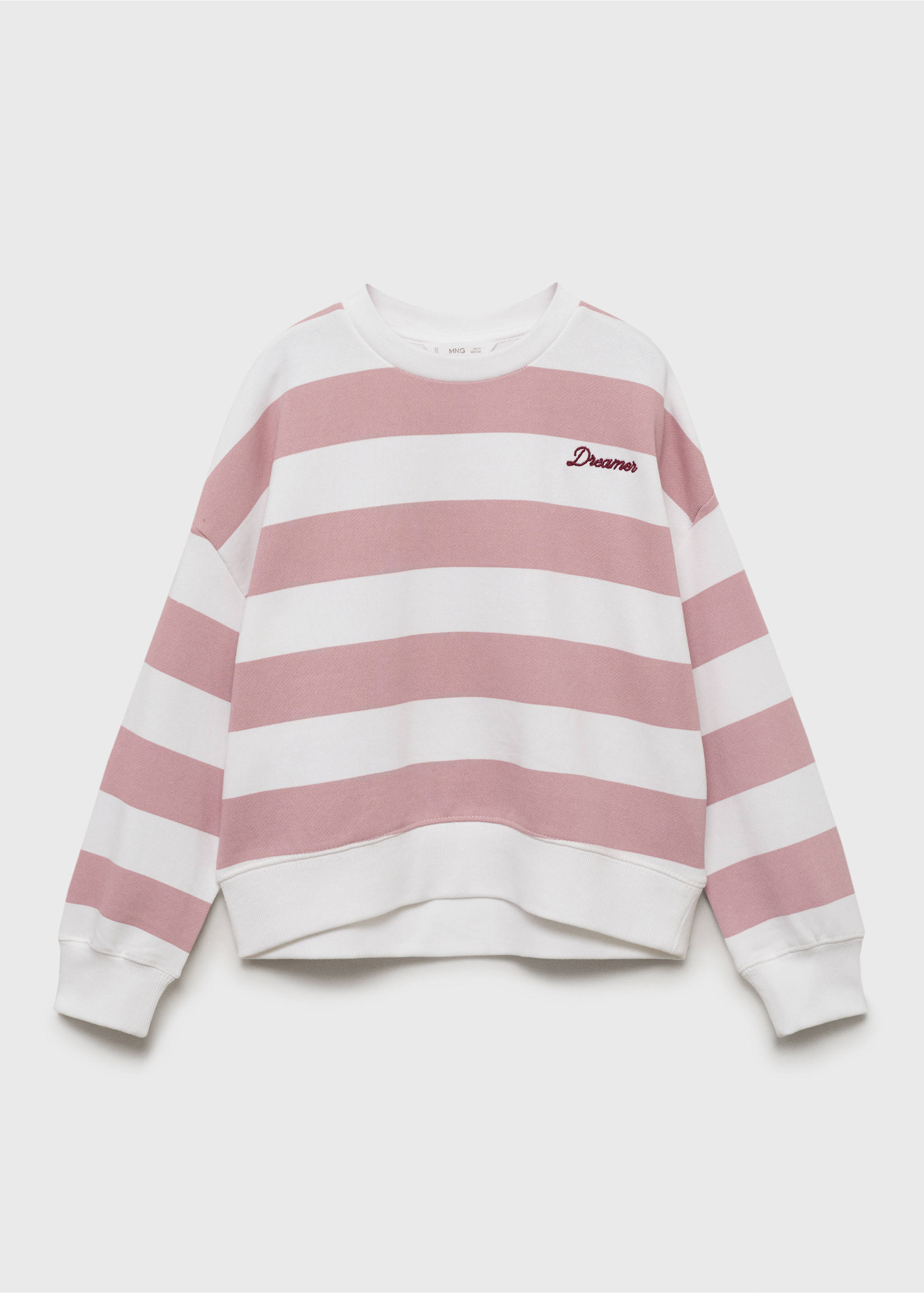 Gestreiftes Sweatshirt mit besticktem Detail - Artikel ohne Model, Rosa. Ref: 17023293-00.