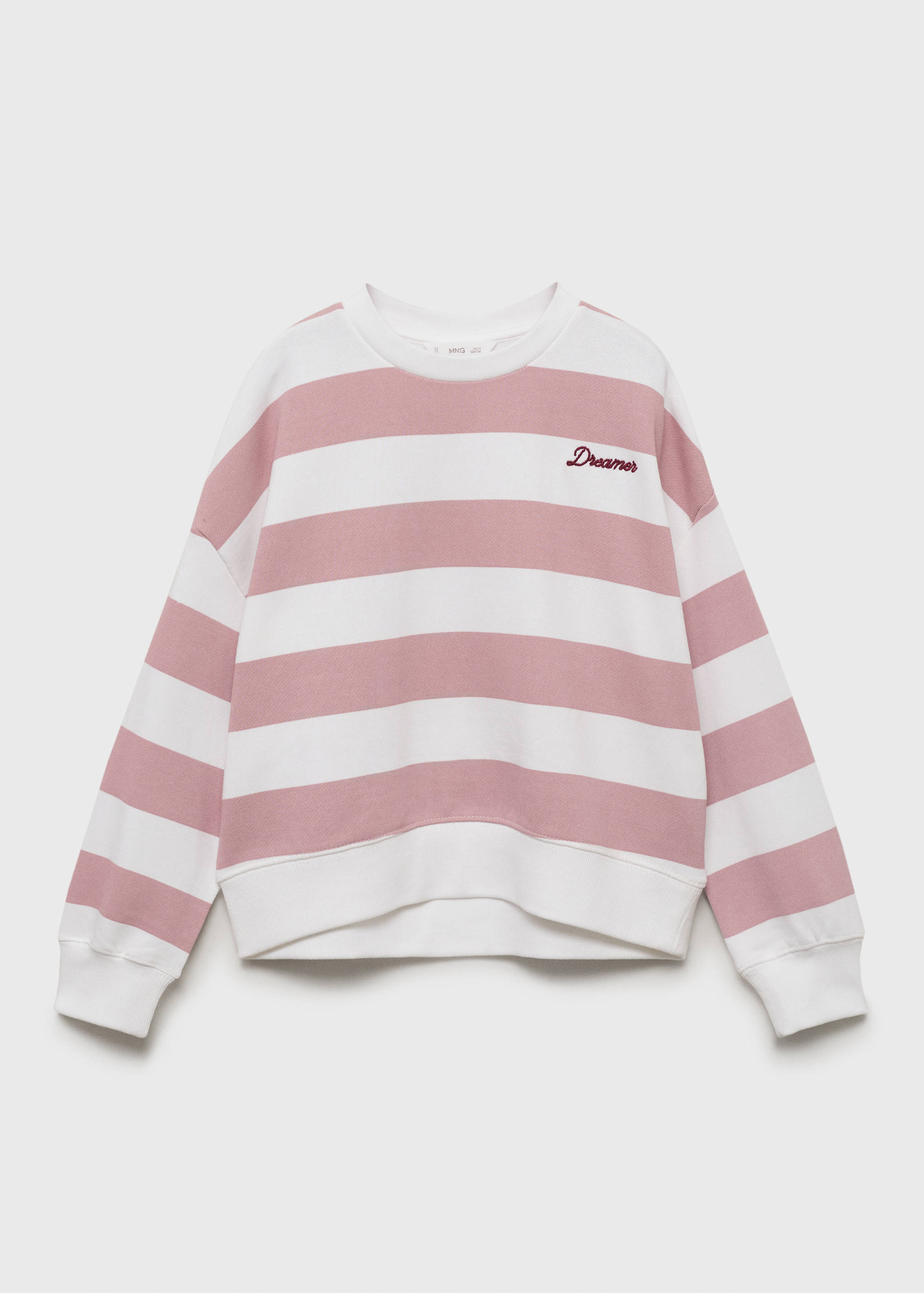 Gestreiftes Sweatshirt mit besticktem Detail - Artikel ohne Model