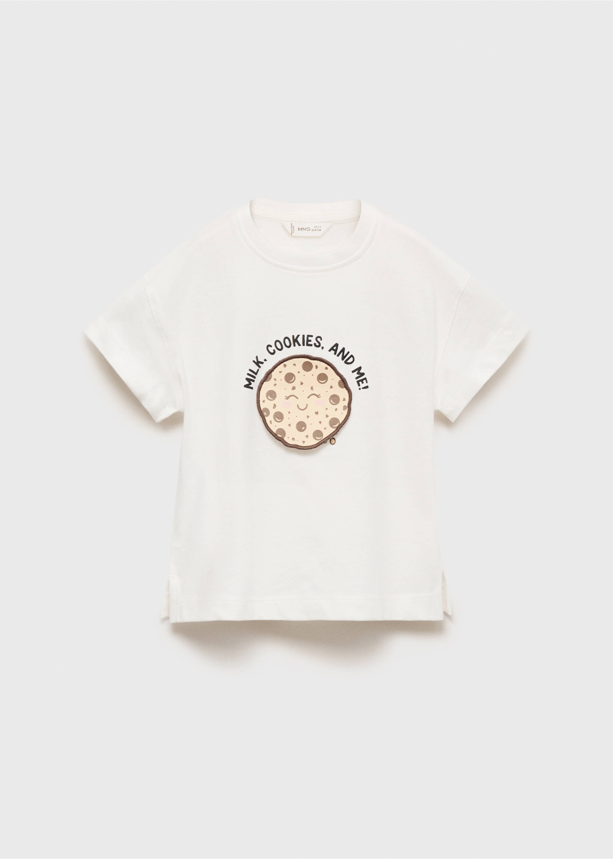 Embossed detail printed t-shirt - Article without model, Off White. Ref: 17023294-00.