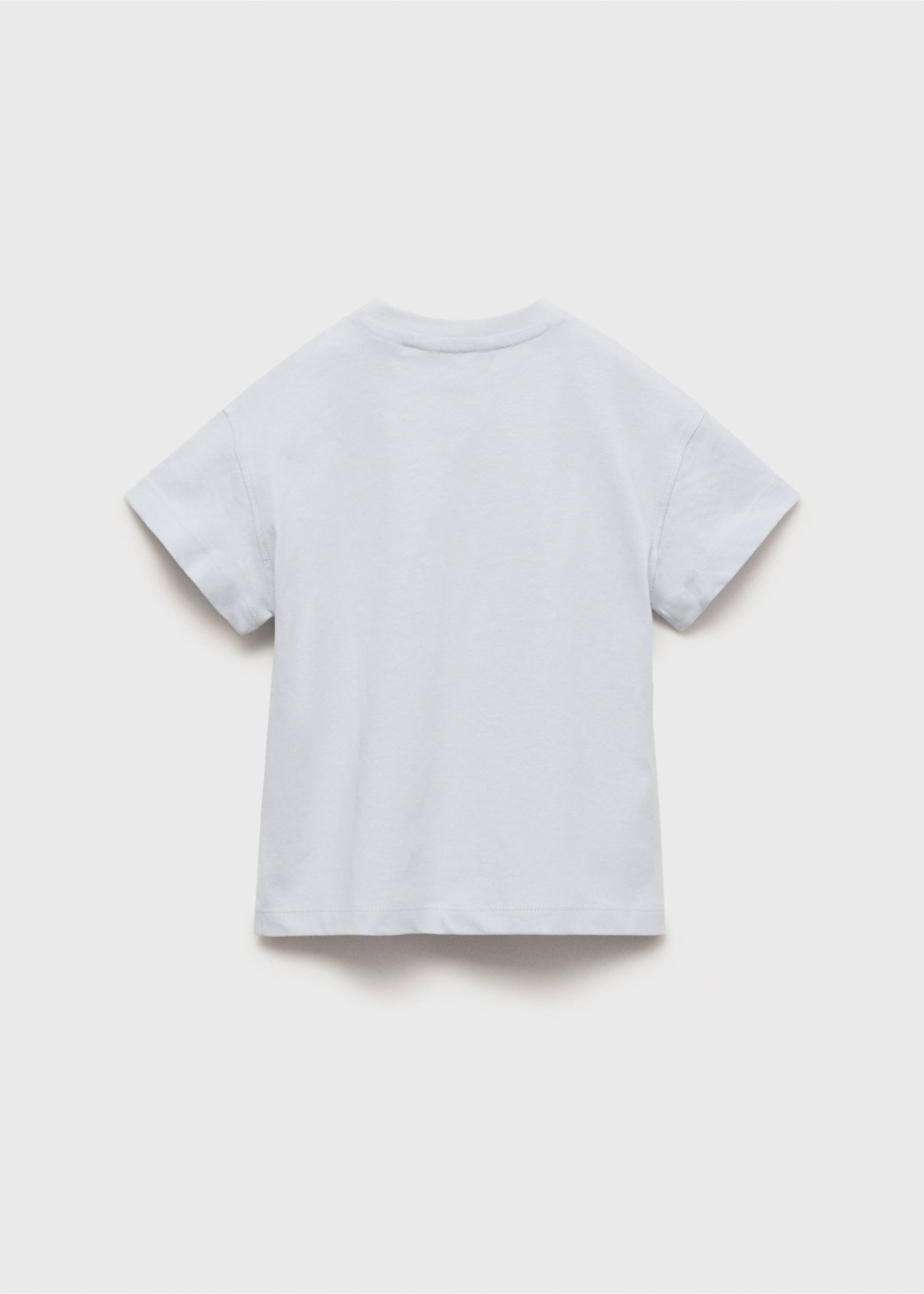 Embossed detail printed t-shirt - Reverse of the article, Sky Blue. Ref: 17023294-00.