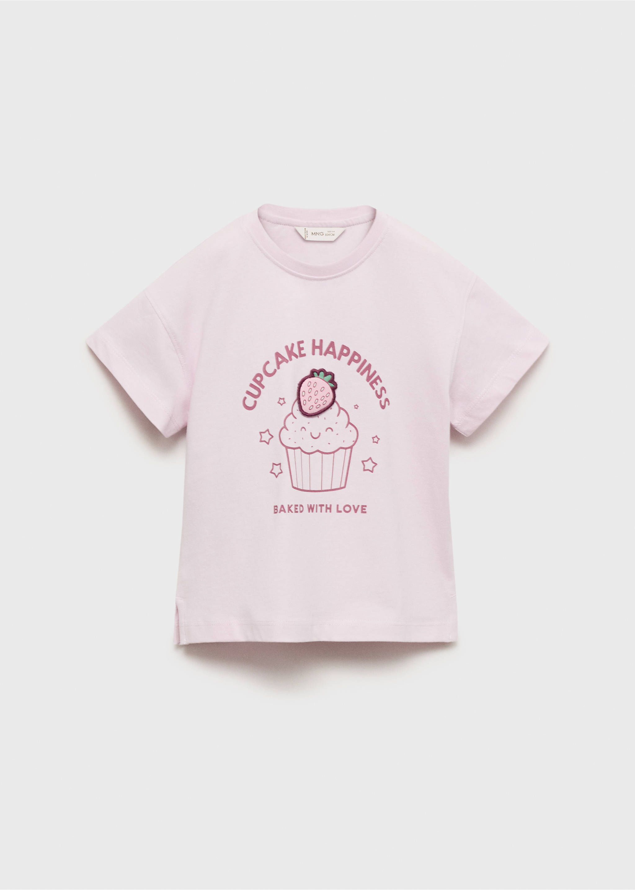 Embossed detail printed t-shirt - Article without model, Lilac. Ref: 17023294-00.