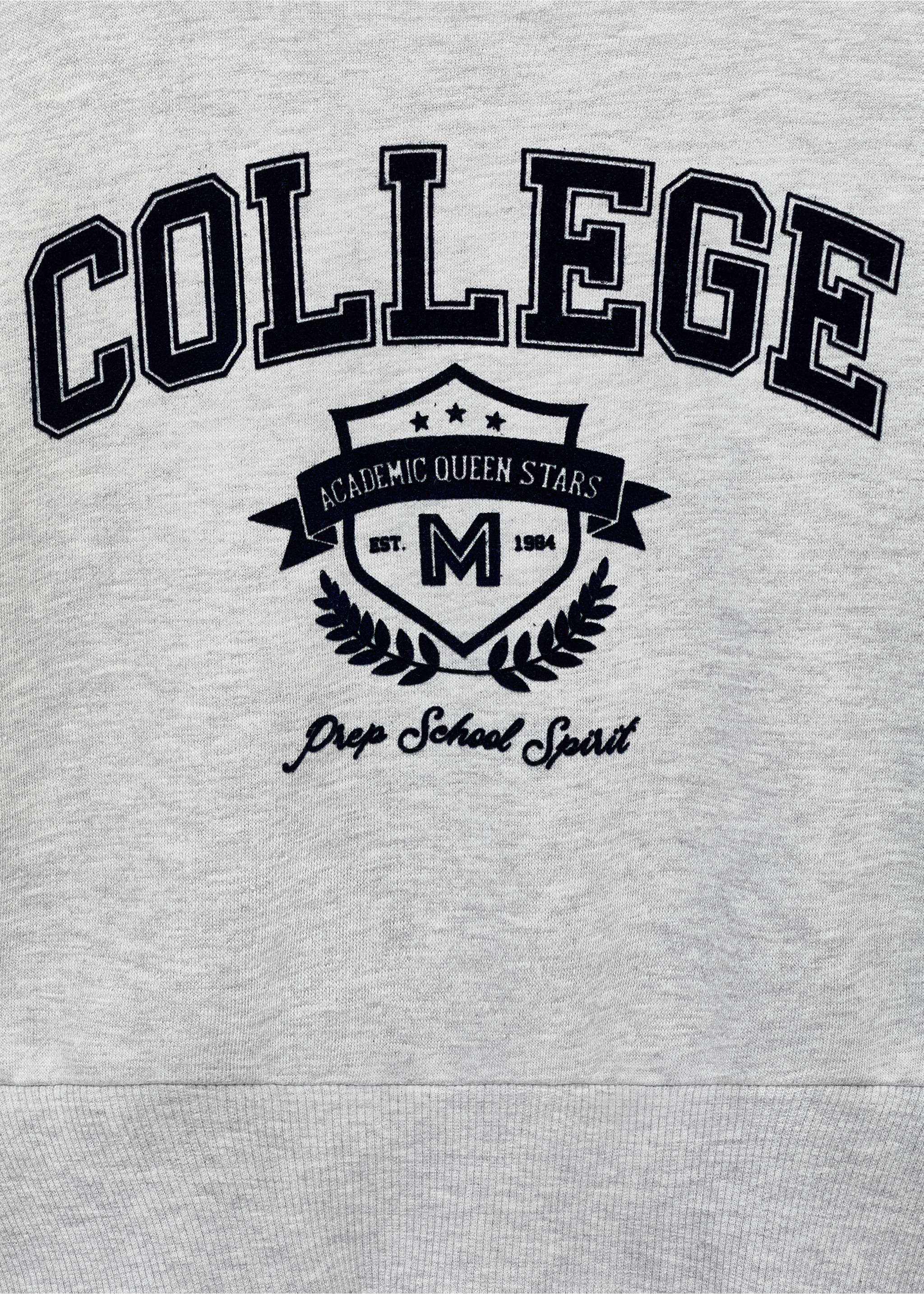 Monochrome college sweatshirt - Details of the article 0, Medium Heather Grey. Ref: 17023298-00.