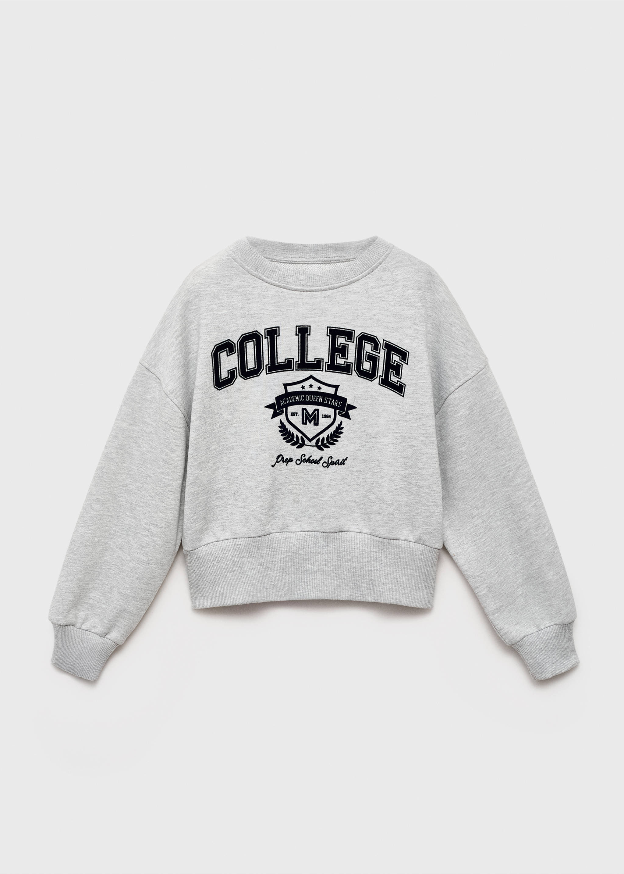 Monochrome college sweatshirt - Article without model, Medium Heather Grey. Ref: 17023298-00.