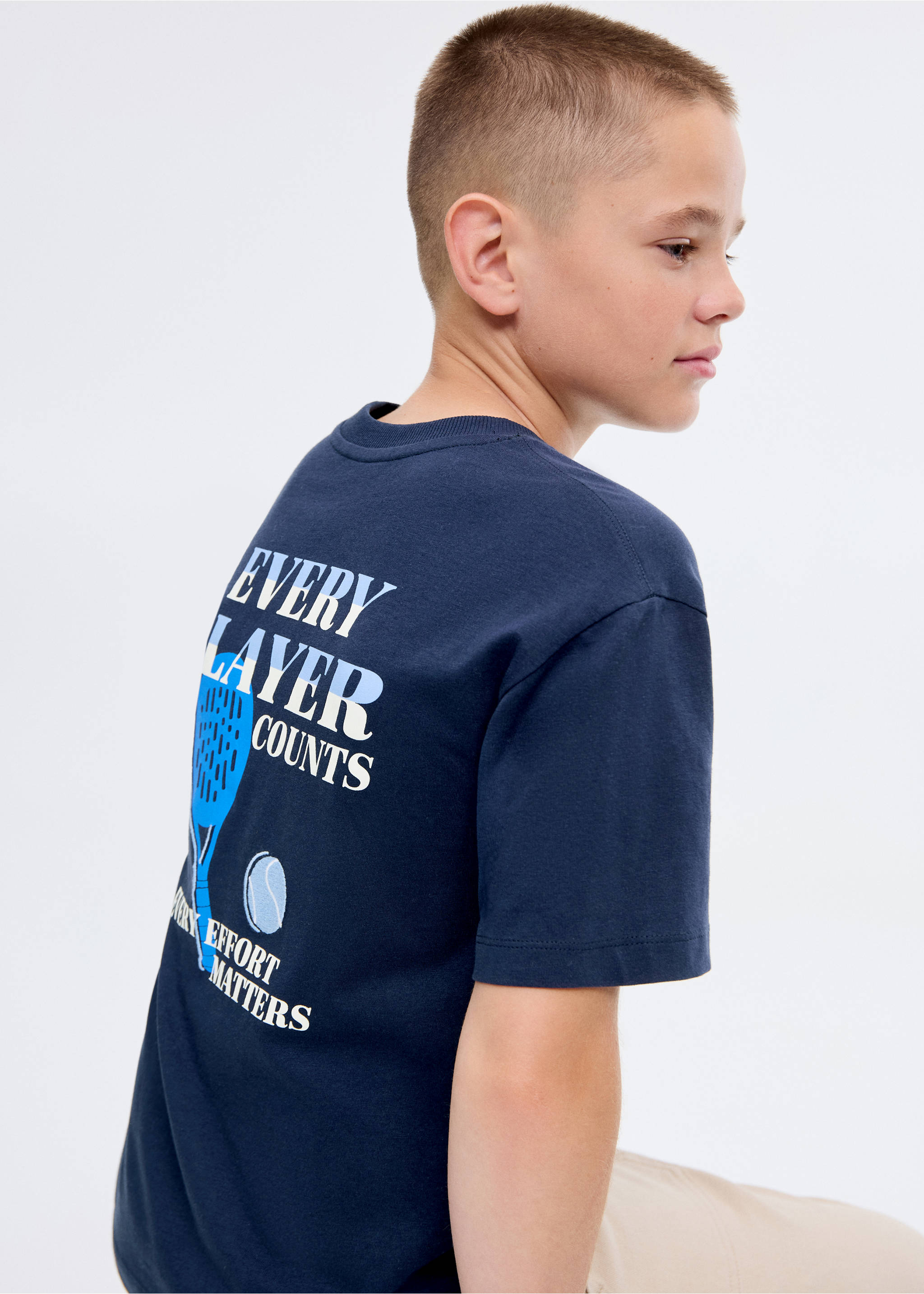 Short-sleeved printed t-shirt - Medium plane, Navy. Ref: 17023299-00.