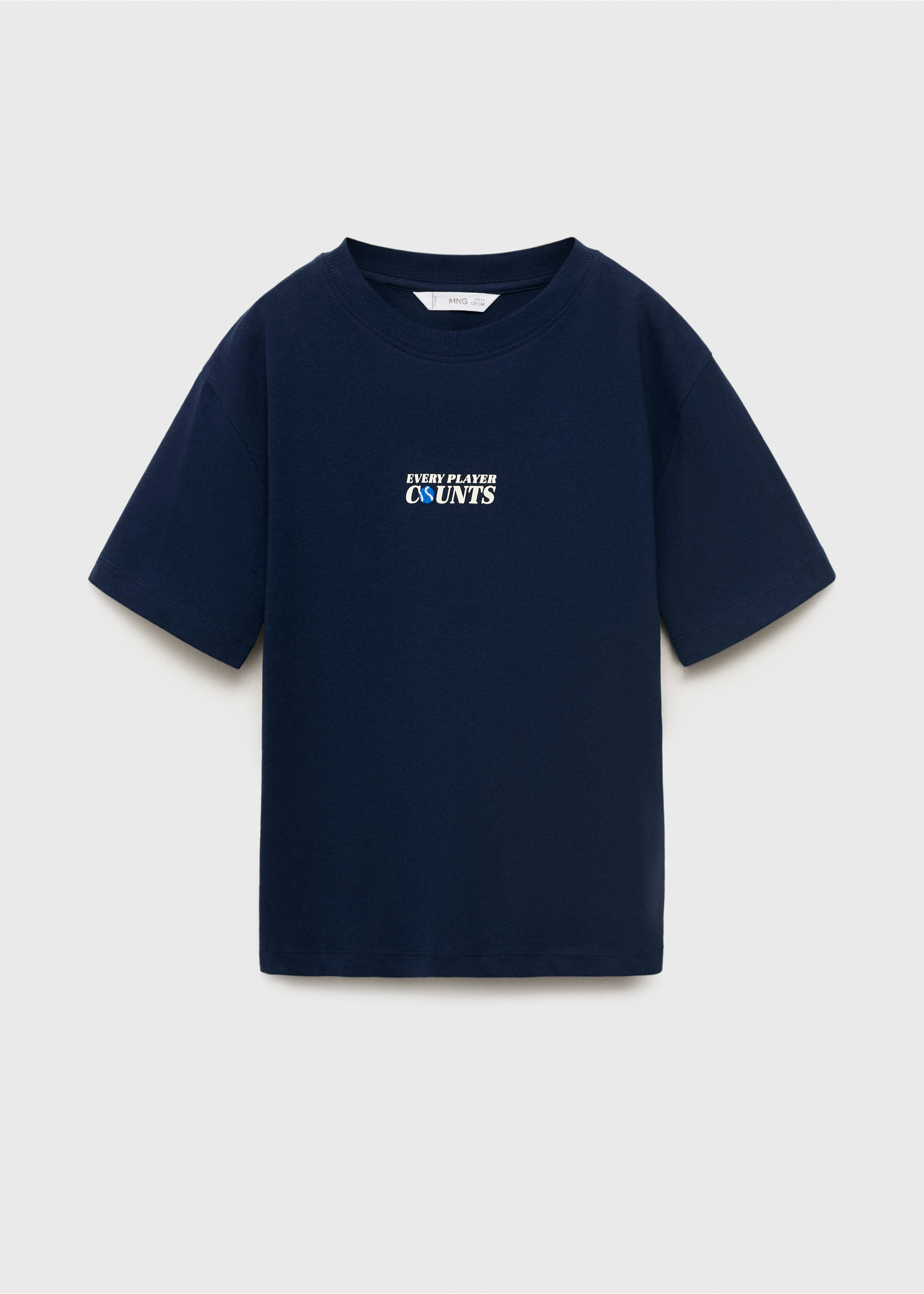 Short-sleeved printed t-shirt - Article without model, Navy. Ref: 17023299-00.