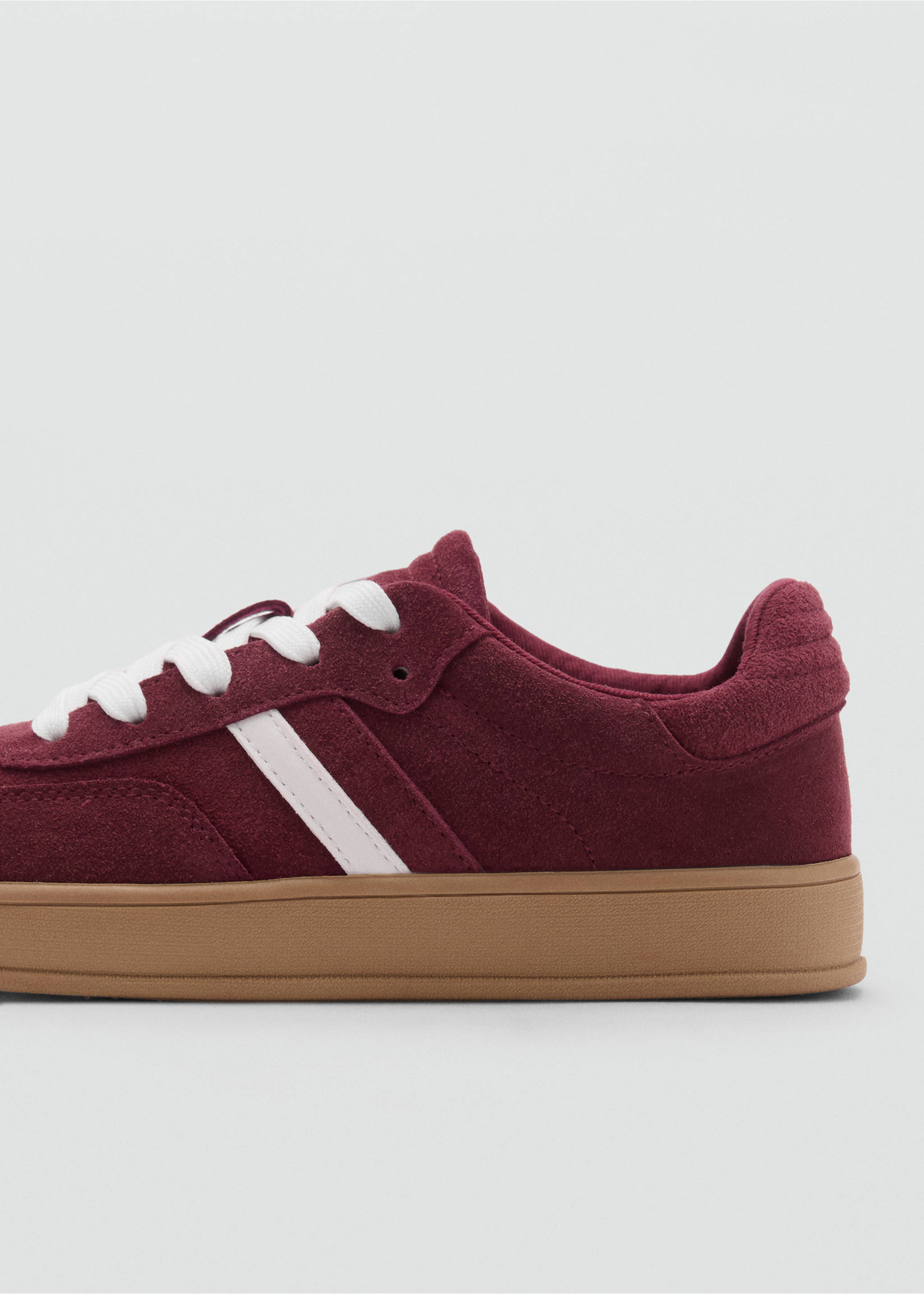 Leather mixed sneakers - Details of the article 1, Burgundy. Ref: 17023306-00.