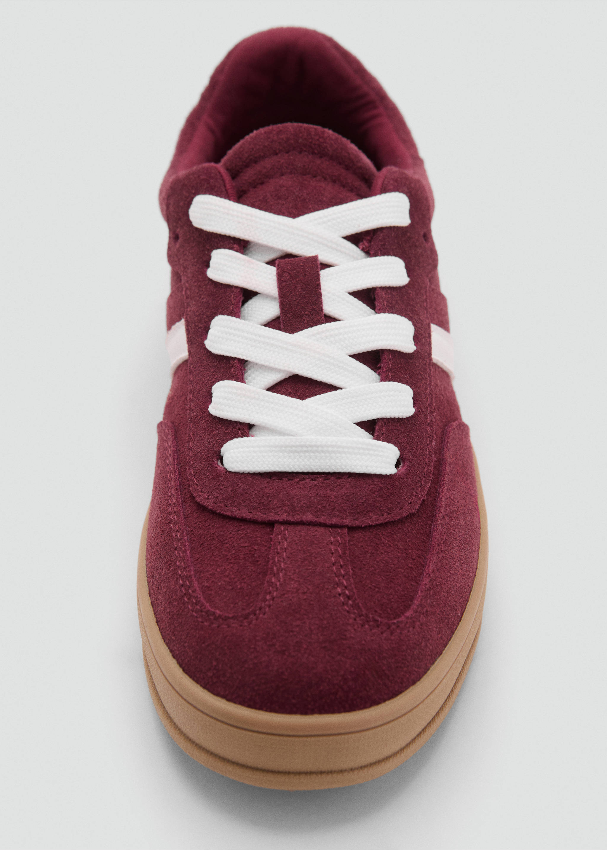 Leather mixed sneakers - Details of the article 2, Burgundy. Ref: 17023306-00.
