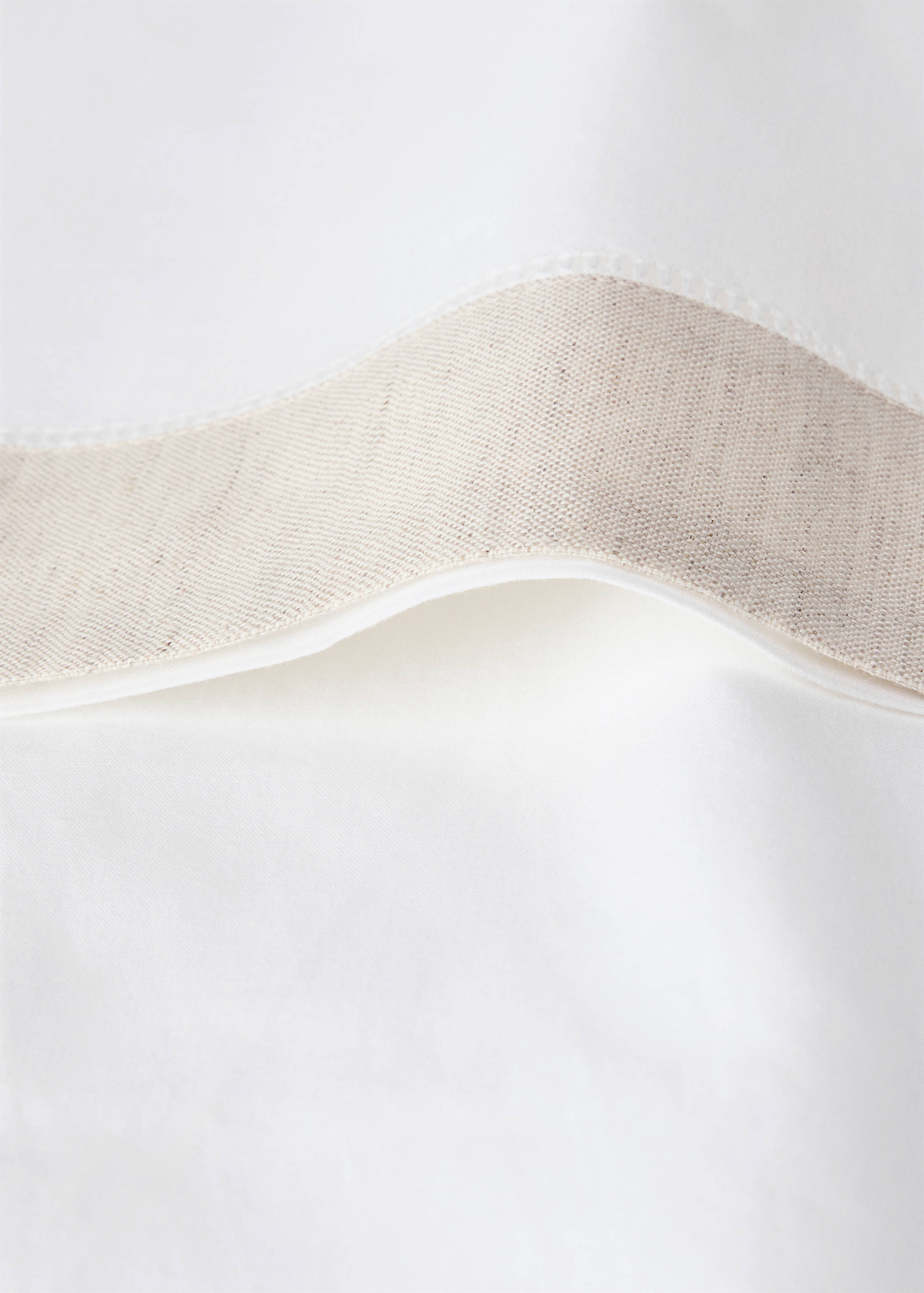 Cotton percale linen trim flat sheet Queen bed - Details of the article 1