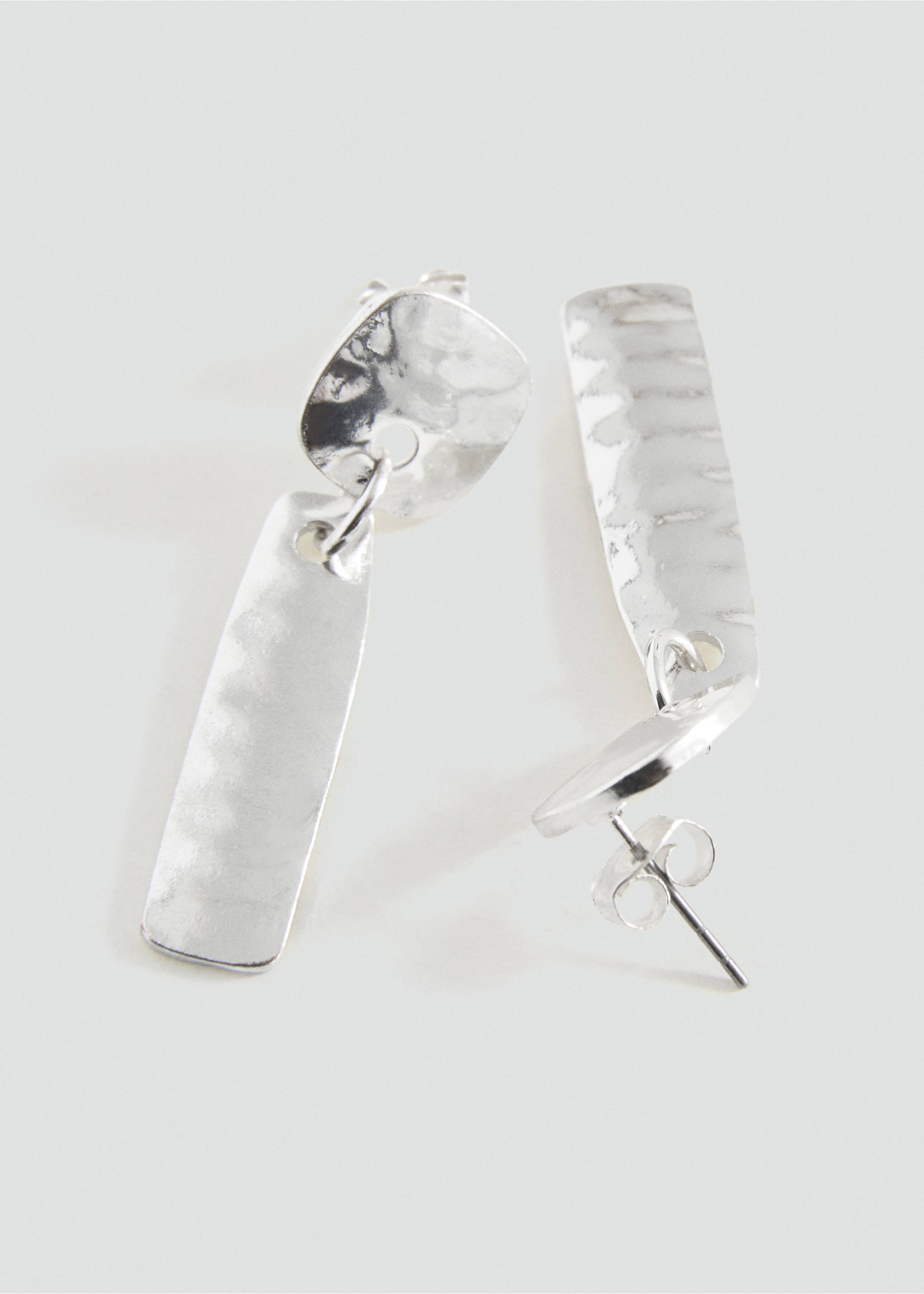 Earrings with geometric appliqué - Medium plane, Silver. Ref: 17023811-00.