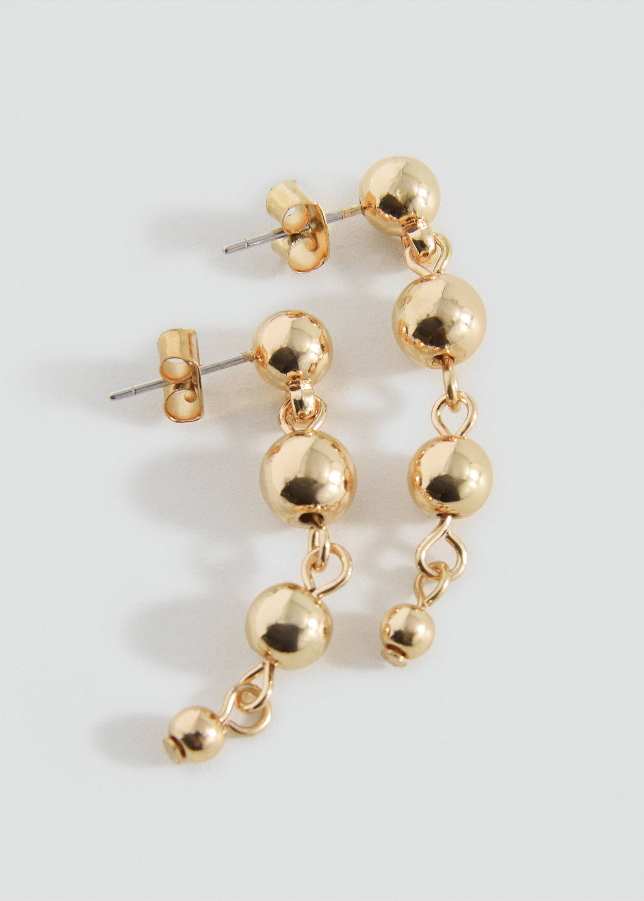 Beaded drop earrings - Medium plane, Gold. Ref: 17023815-00.