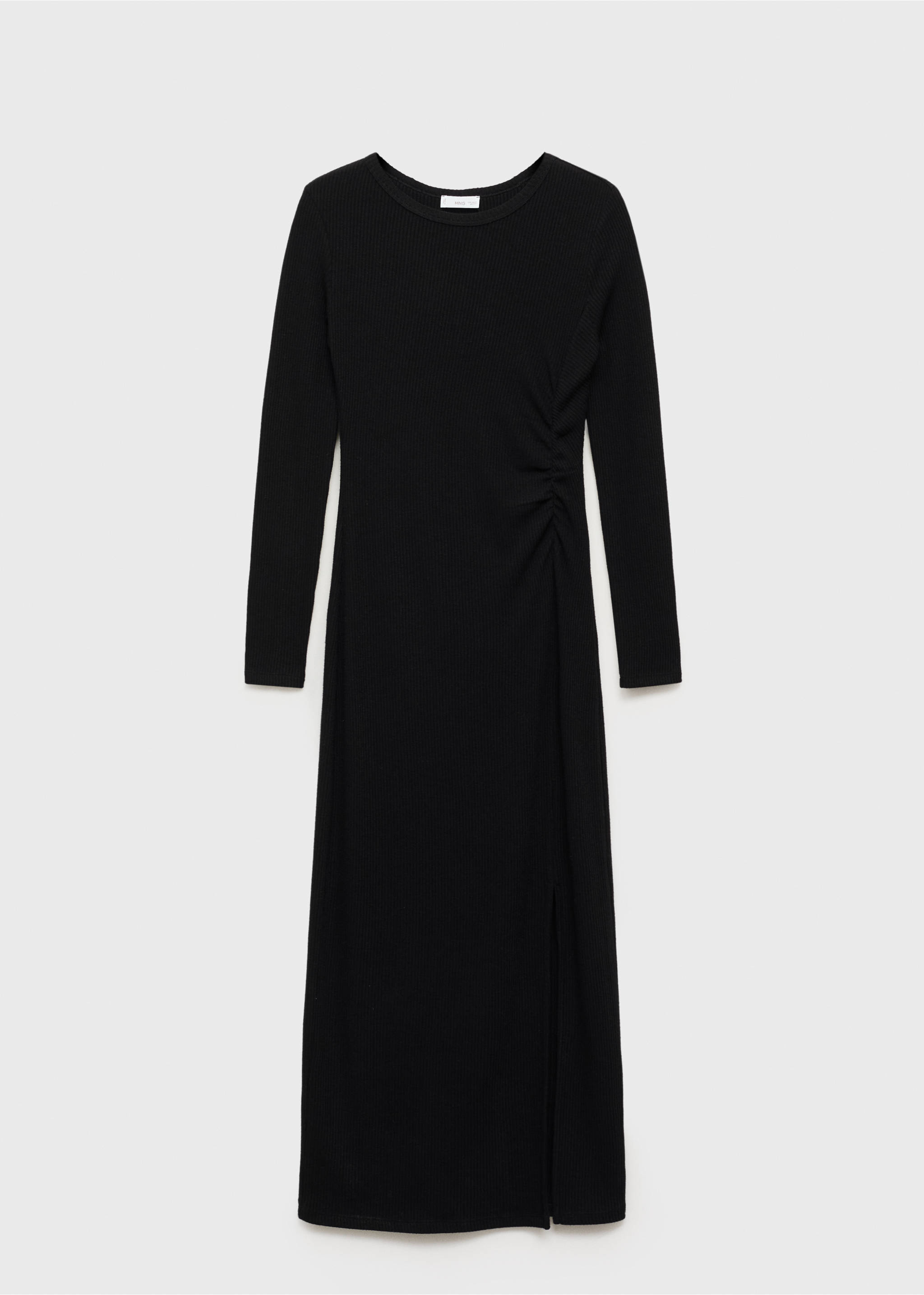 Langes Kleid mit Seitenschlitz - Artikel ohne Model, Schwarz. Ref: 17024077-00.