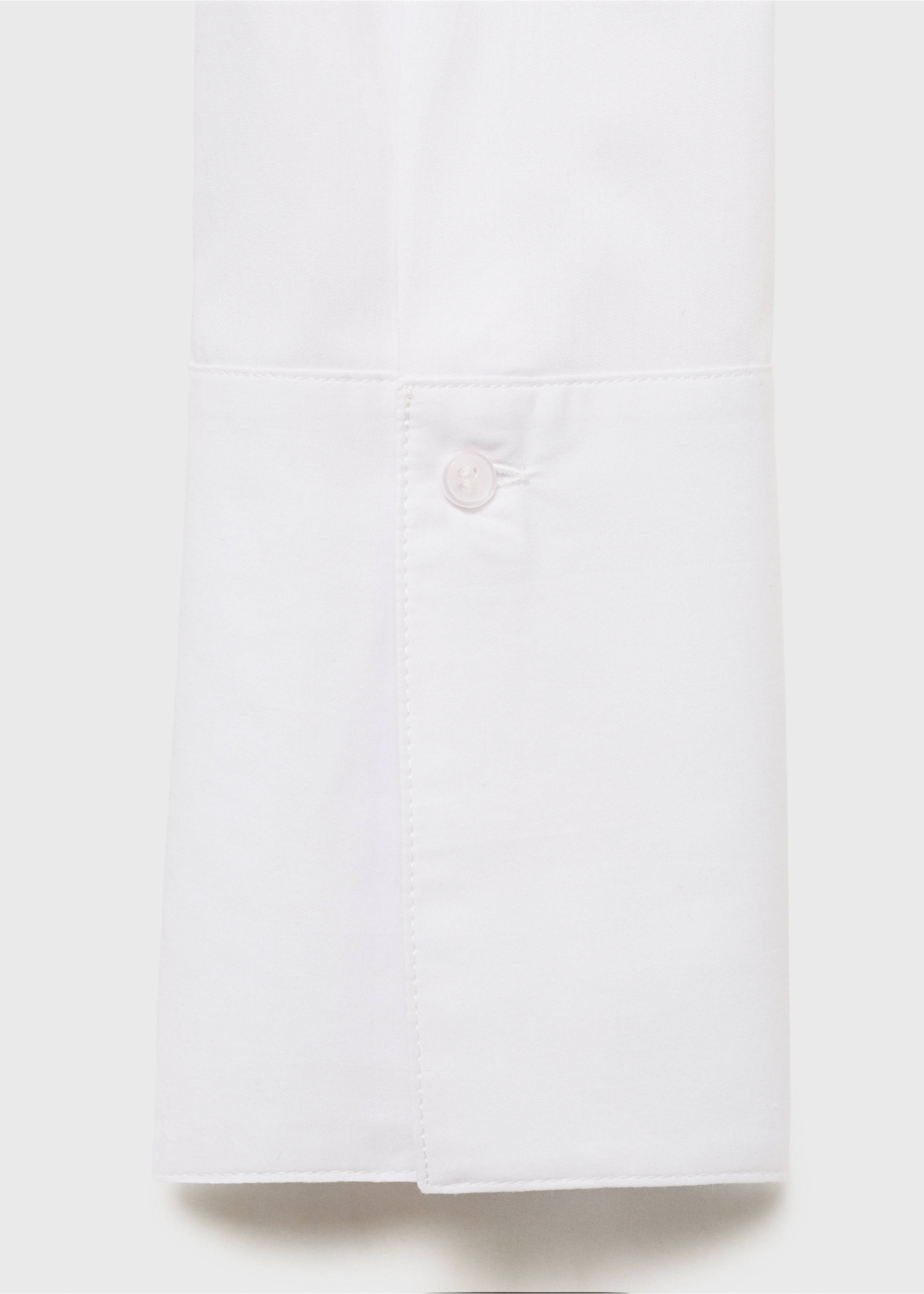Shirt with concealed placket and collar - Details of the article 0, Off White. Ref: 17024080-00.