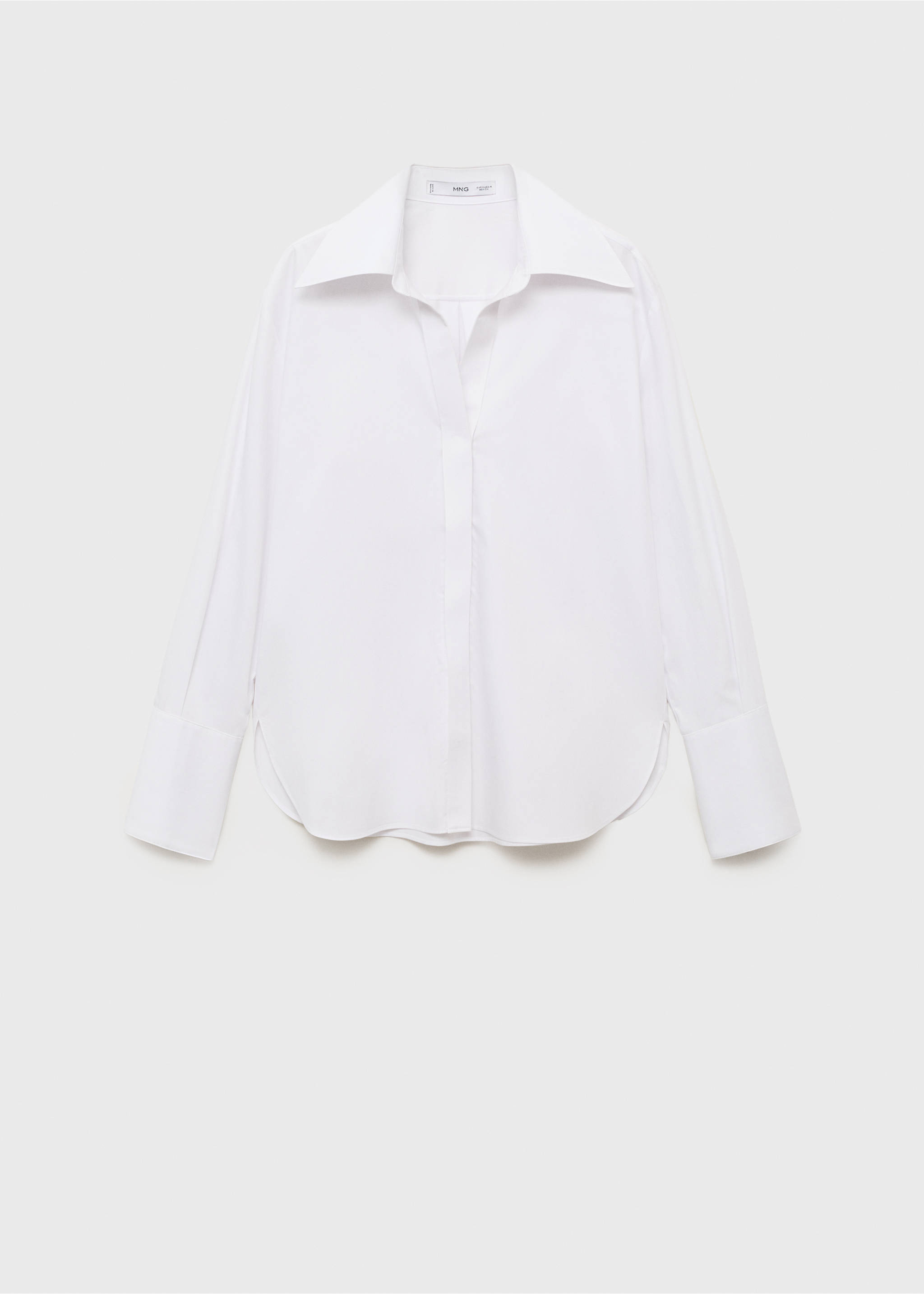 Shirt with concealed placket and collar - Article without model, Off White. Ref: 17024080-00.