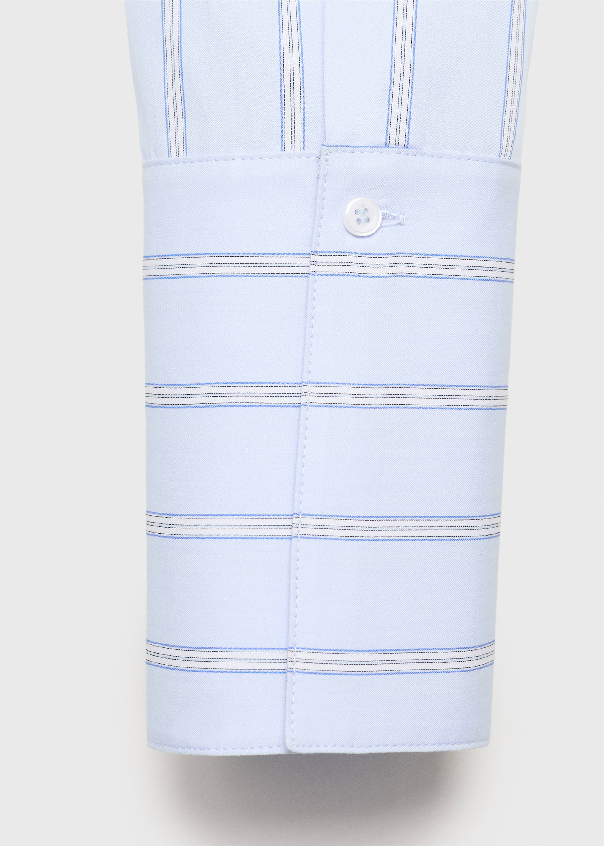 Lapels striped shirt - Details of the article 0, Sky Blue. Ref: 17024081-00.