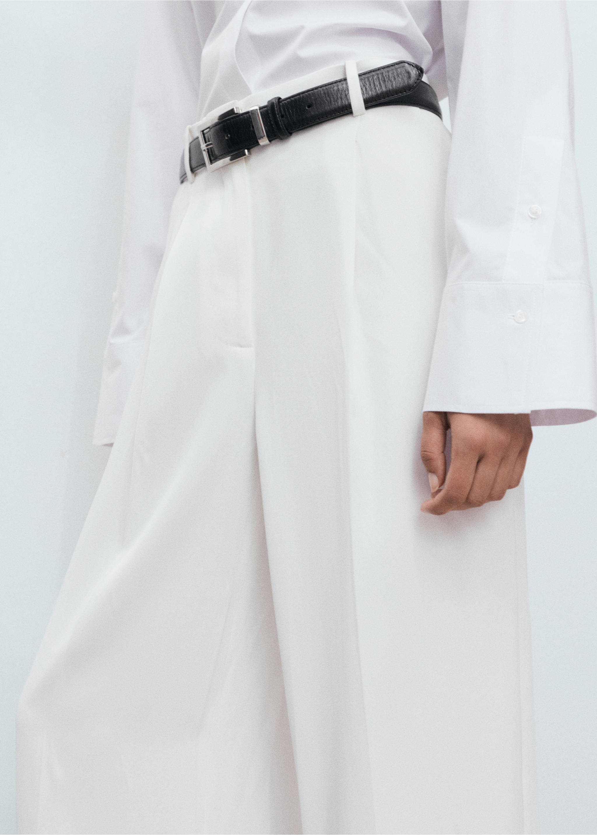 Cropped poplin shirt - Details of the article 3, Off White. Ref: 17024082-00.
