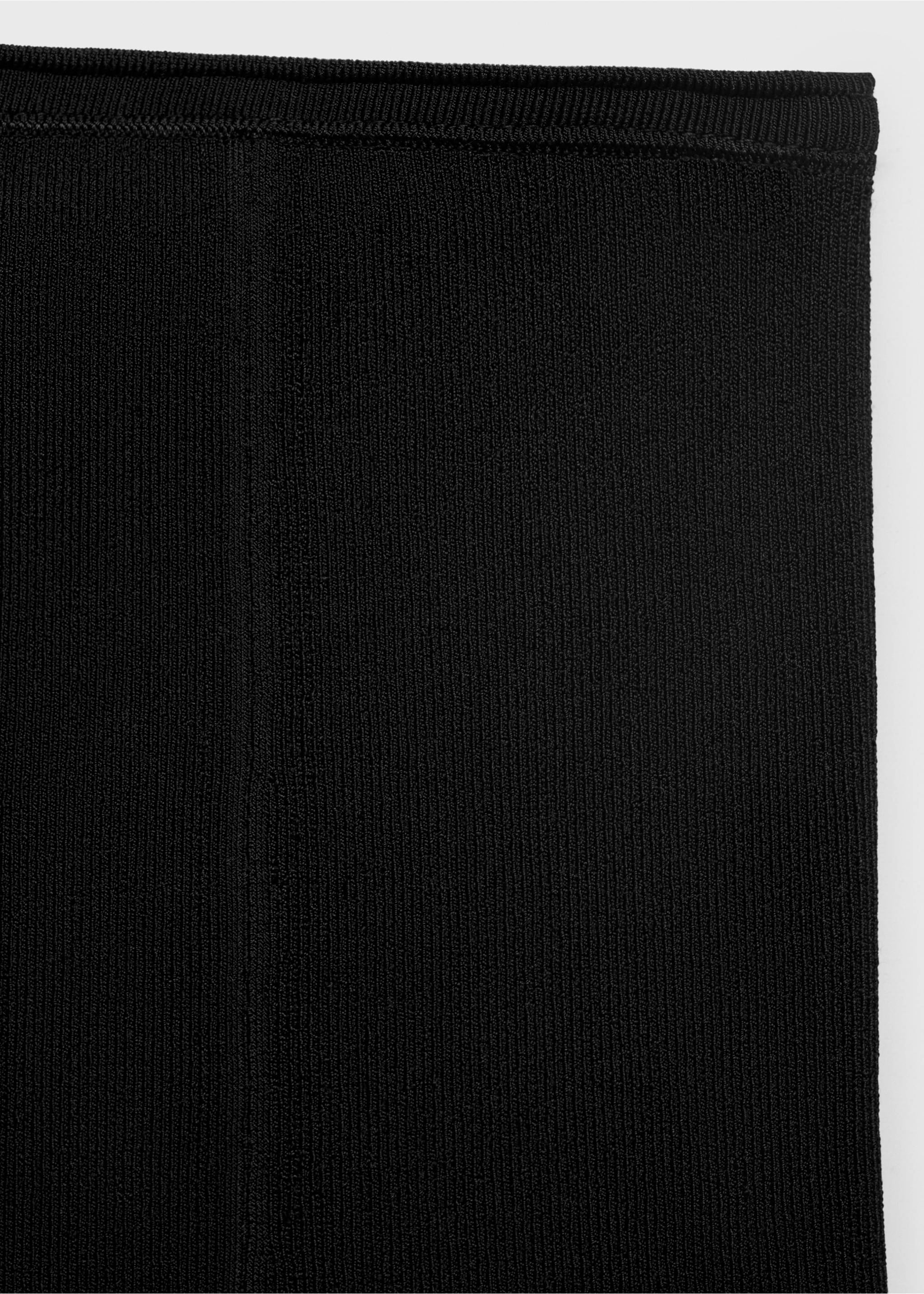 Strapless knitted top - Details of the article 8, Black. Ref: 17024085-00.