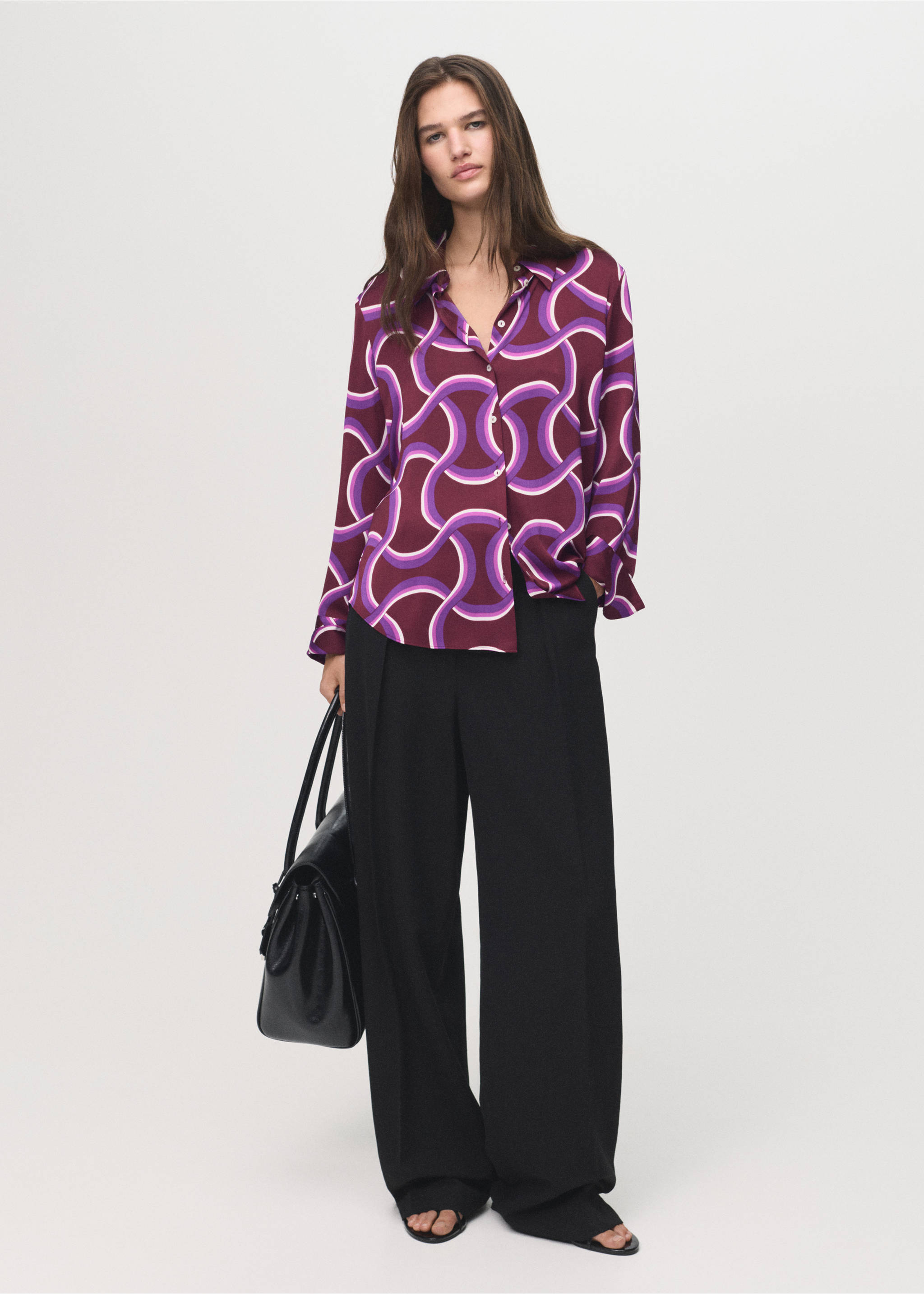 Shirt with abstract print - General plane, Purple. Ref: 17024086-00.