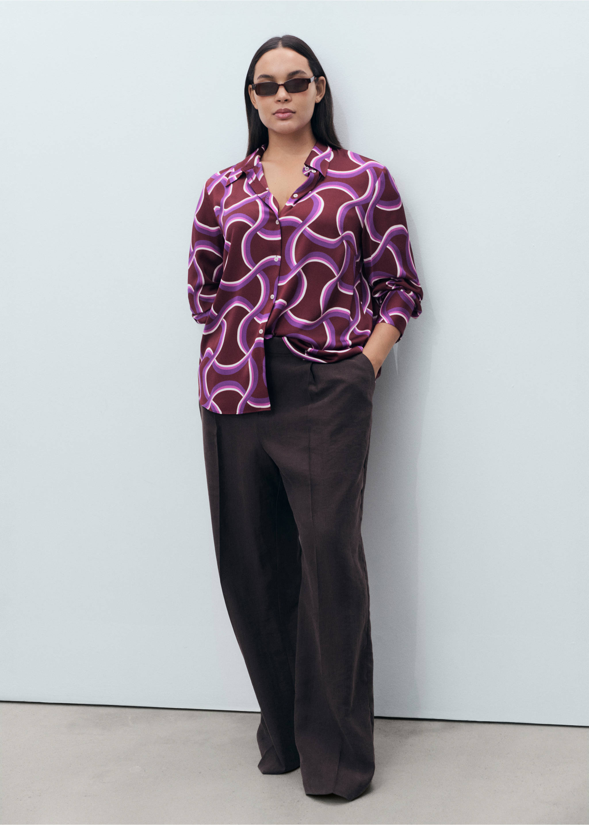 Shirt with abstract print - Details of the article 3, Purple. Ref: 17024086-00.