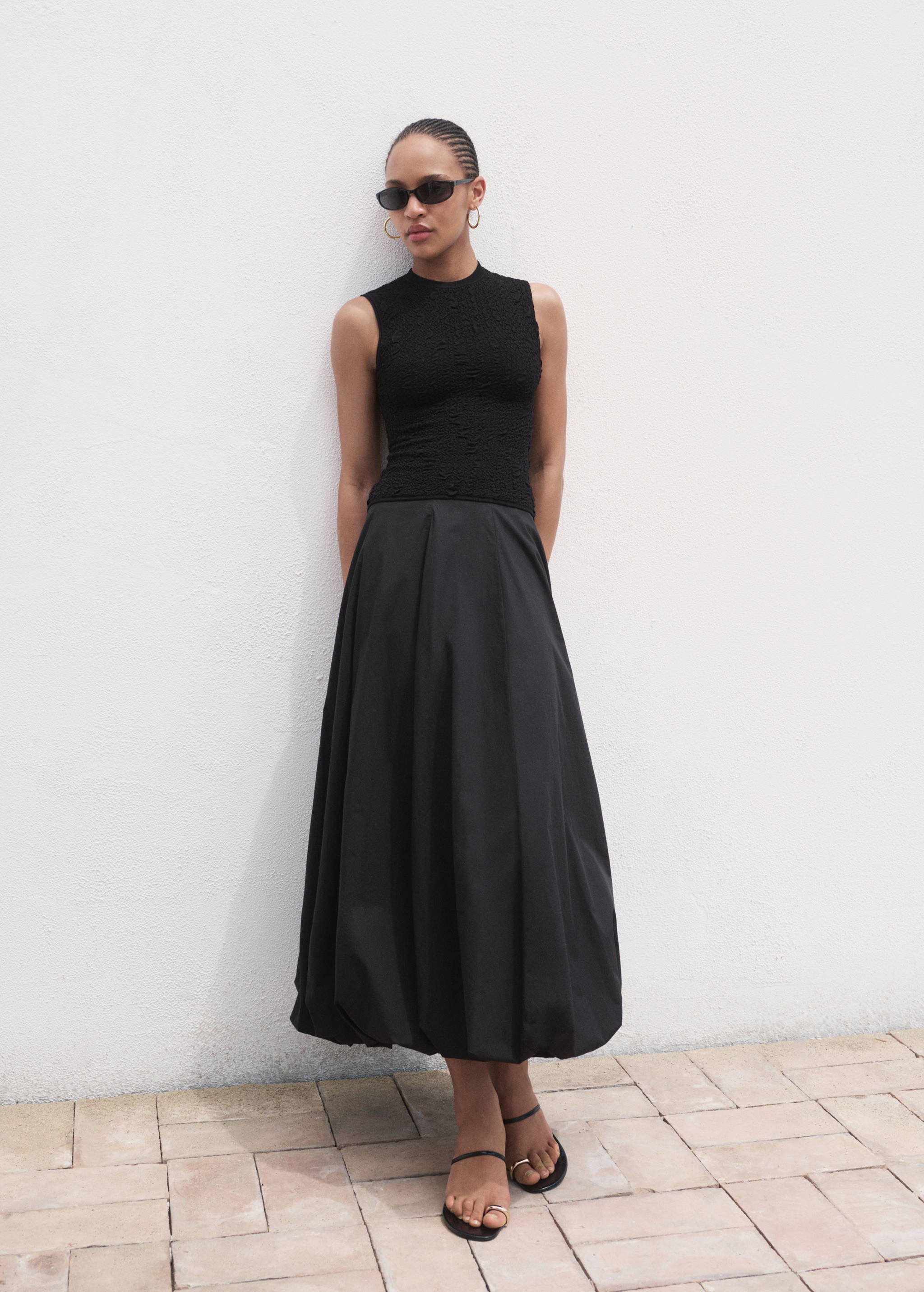 Texturerad crepe top - Allmän bild