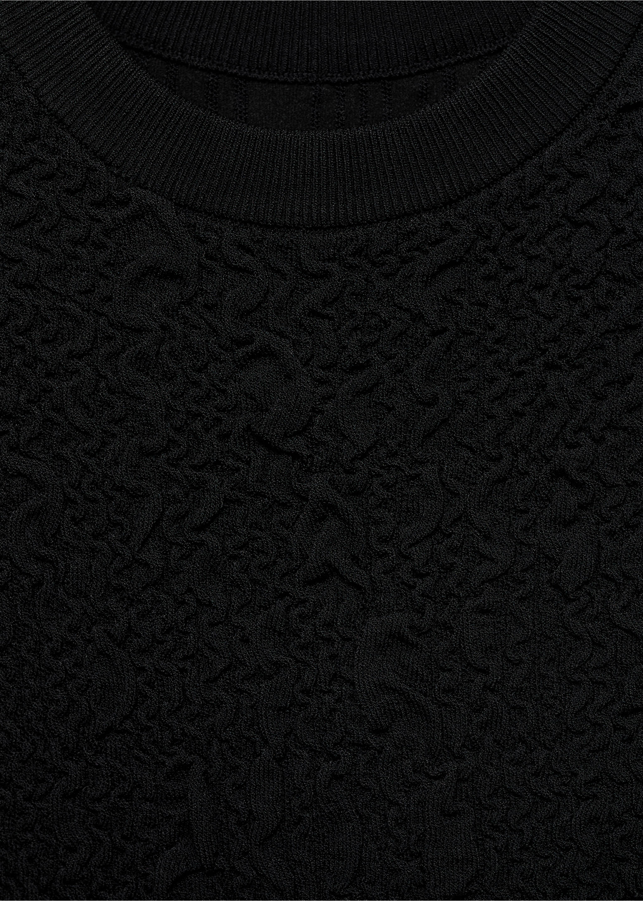 Texturerad crepe top - Detaljer om artikeln 8, Svart. Ref: 17024087-00.