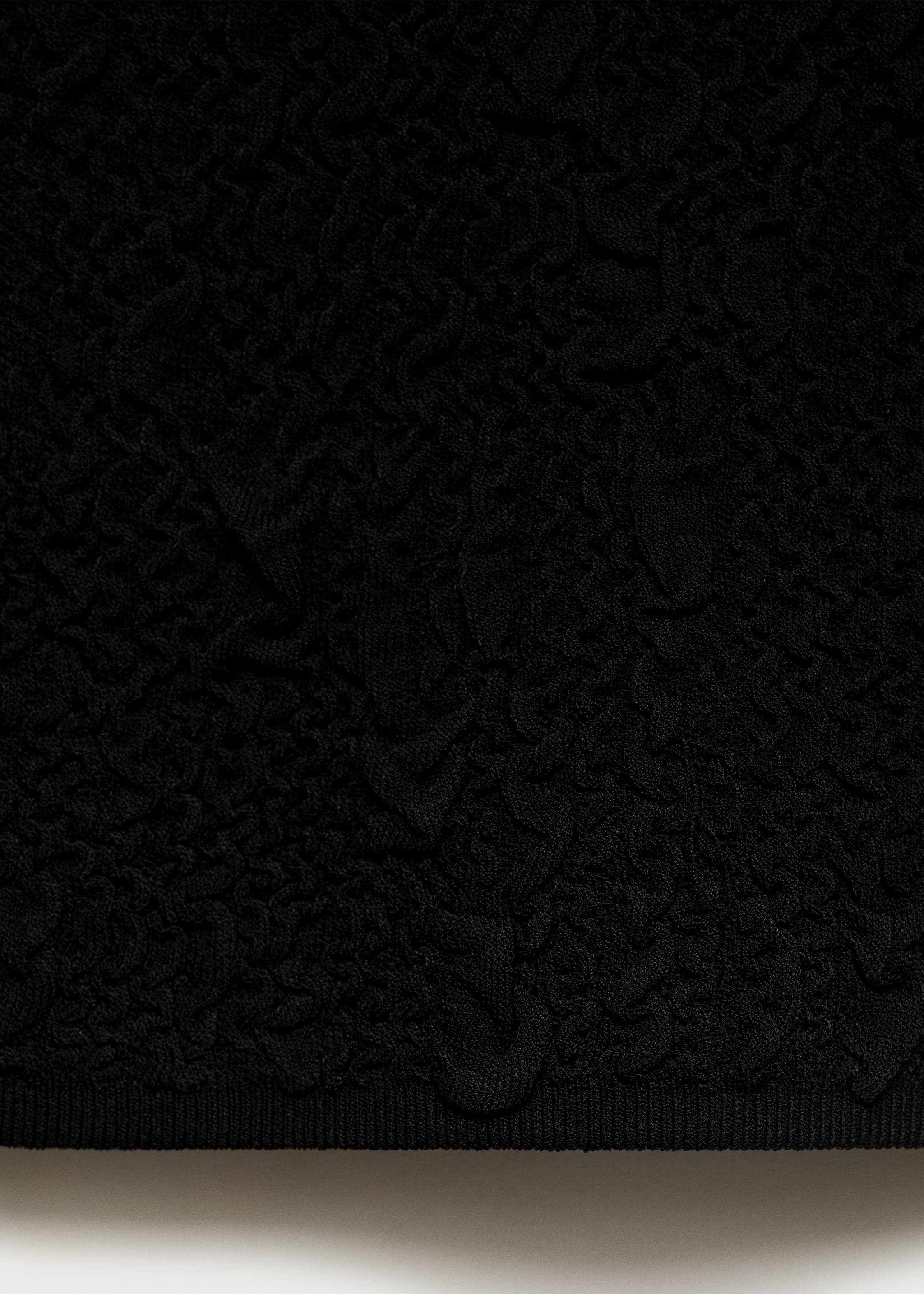 Texturerad crepe top - Detaljer om artikeln 0, Svart. Ref: 17024087-00.