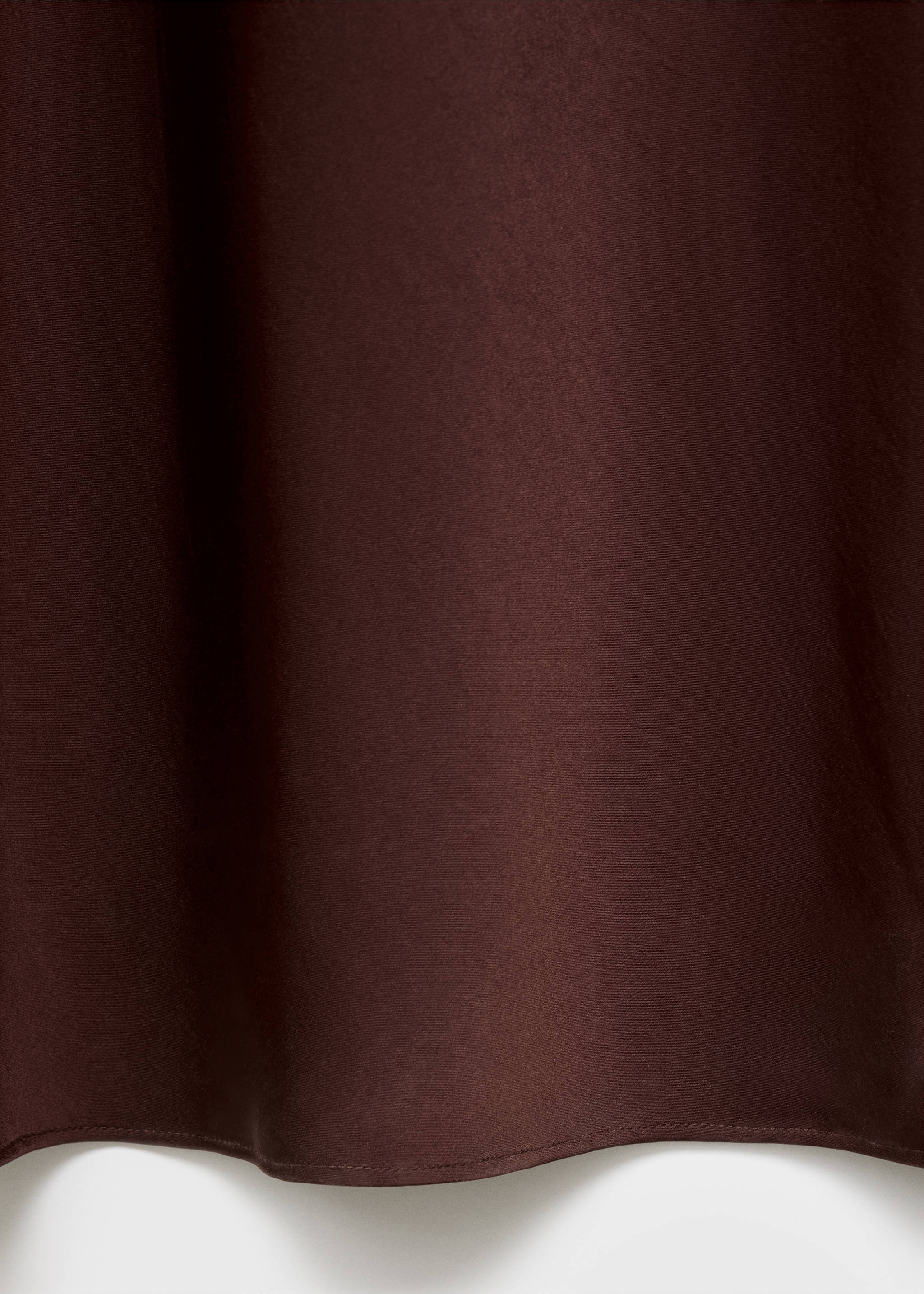 Satin dress with low-cut neckline - Details of the article 0, Brown. Ref: 17024088-00.