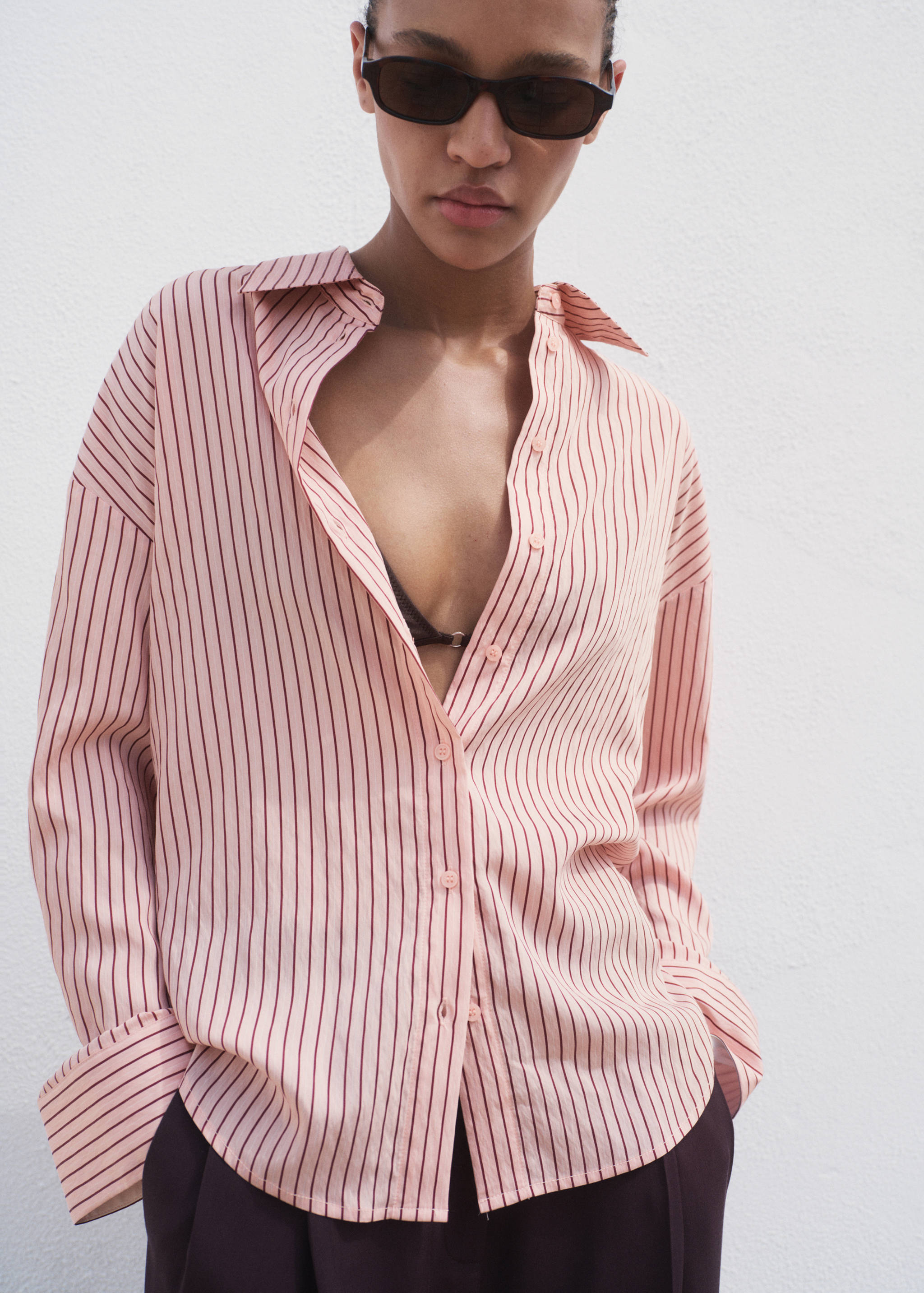 Oversize striped shirt - Details of the article 3