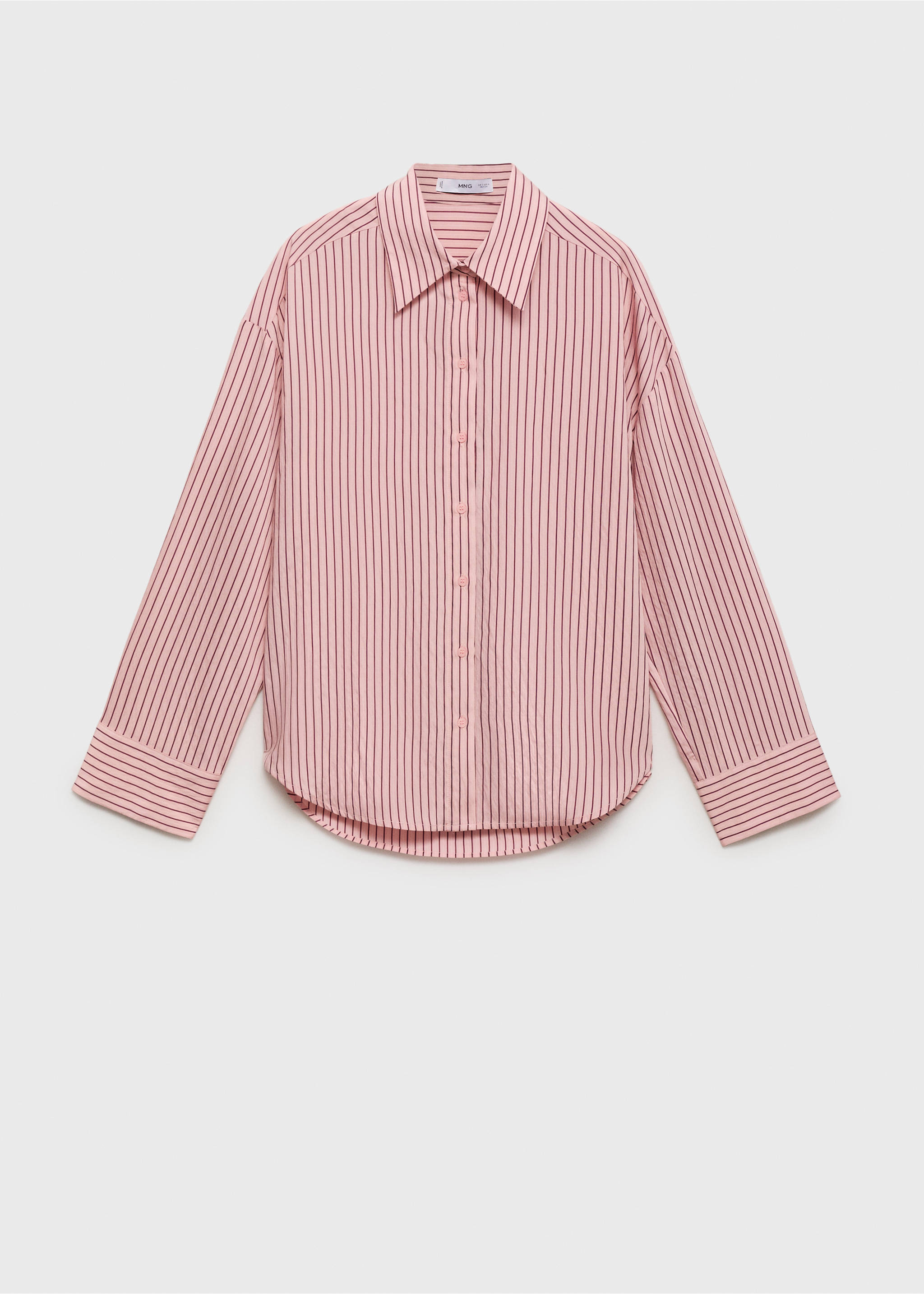 Oversize striped shirt - Article without model, Pink. Ref: 17024094-00.