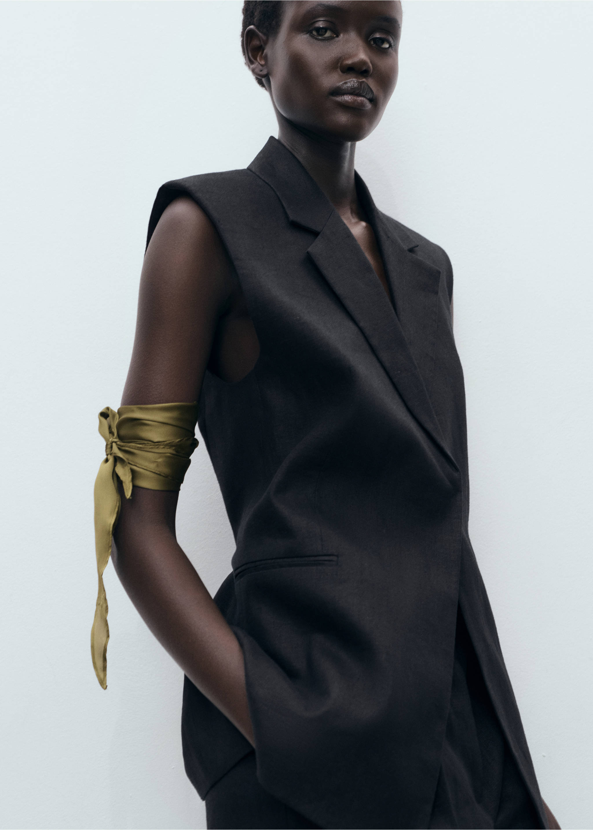 Set of 2 combined scarves - Details of the article 9, Khaki. Ref: 17024095-00.