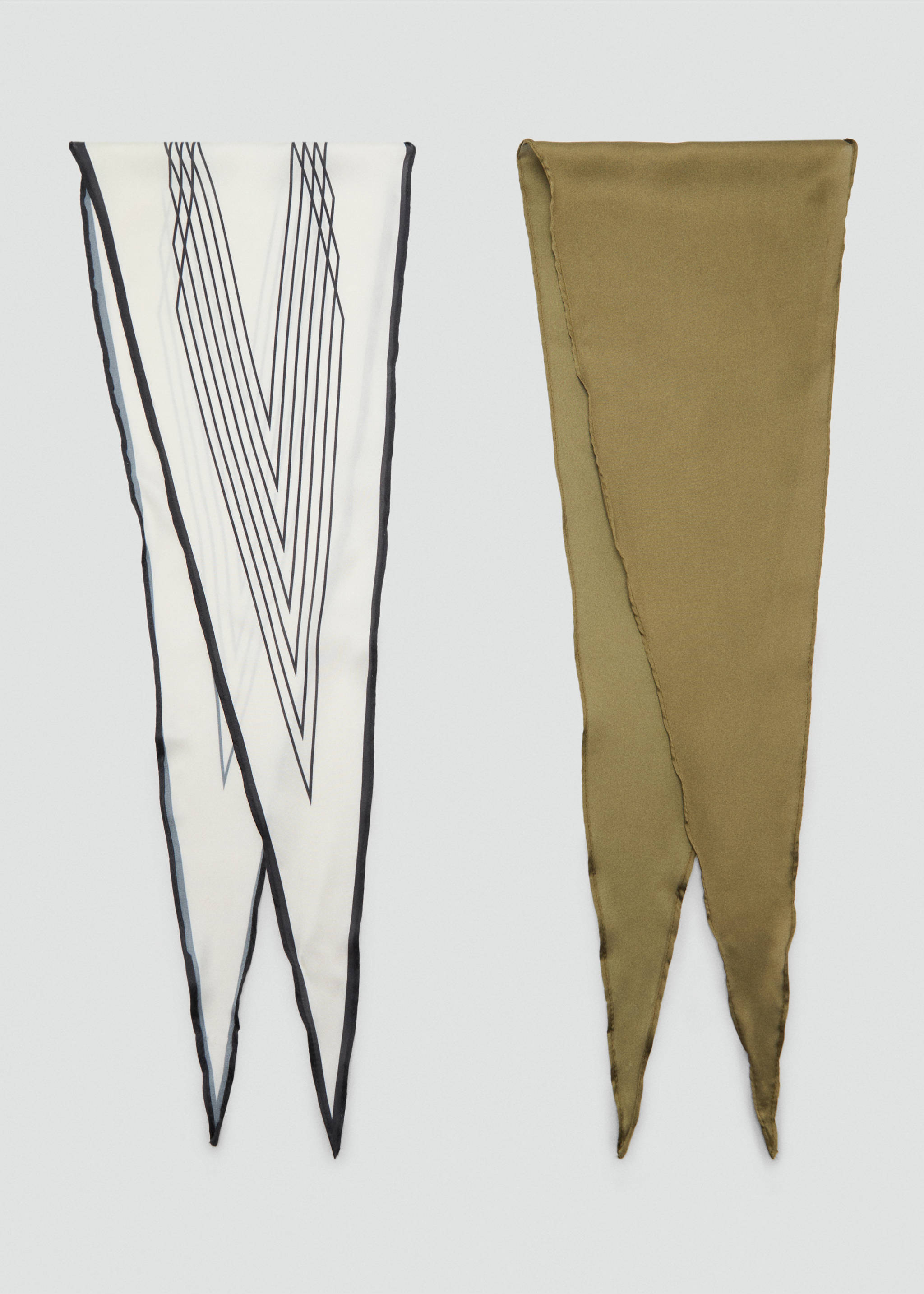 Set of 2 combined scarves - Article without model, Khaki. Ref: 17024095-00.