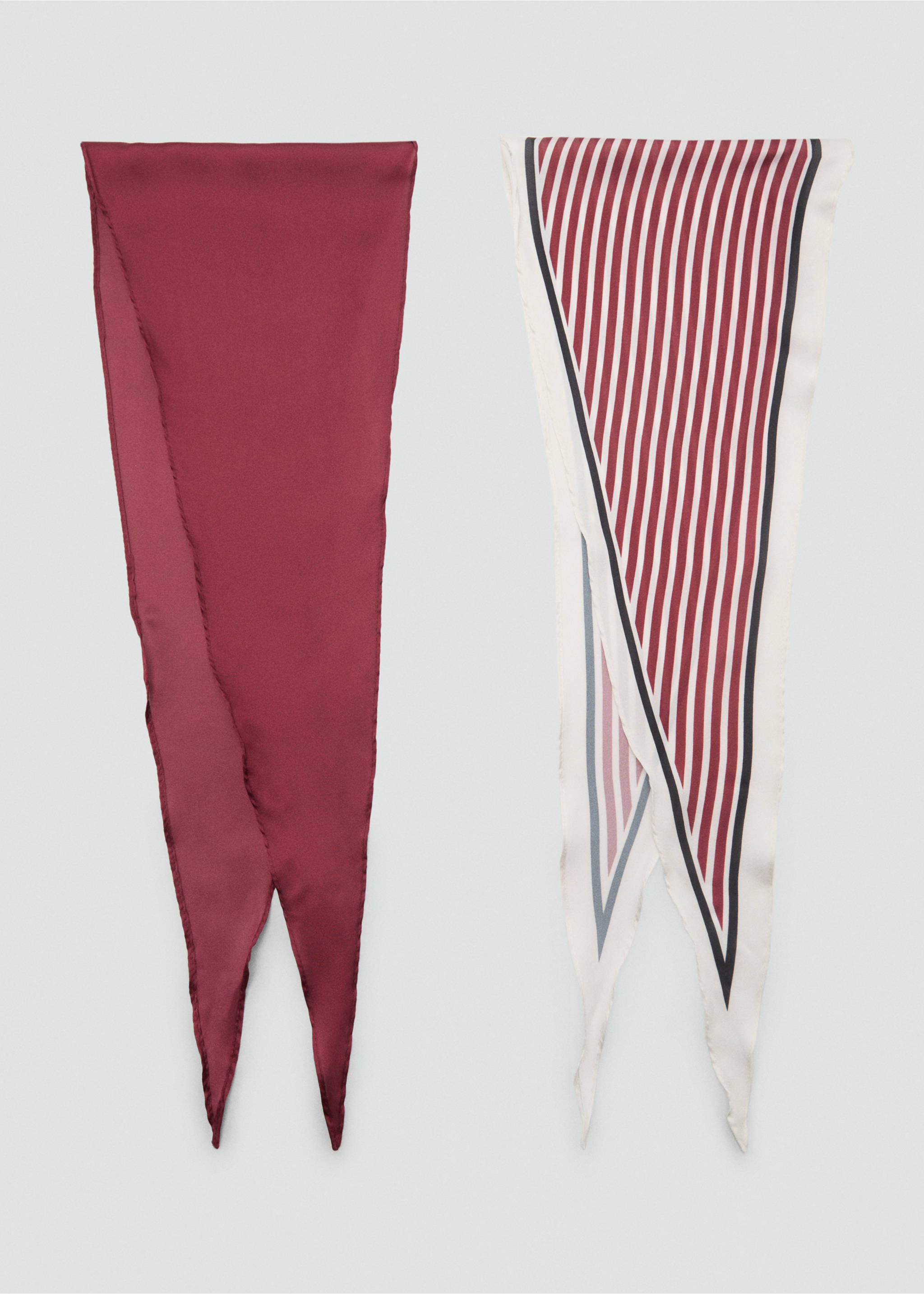 Set of 2 combined scarves - Article without model, Maroon. Ref: 17024095-00.