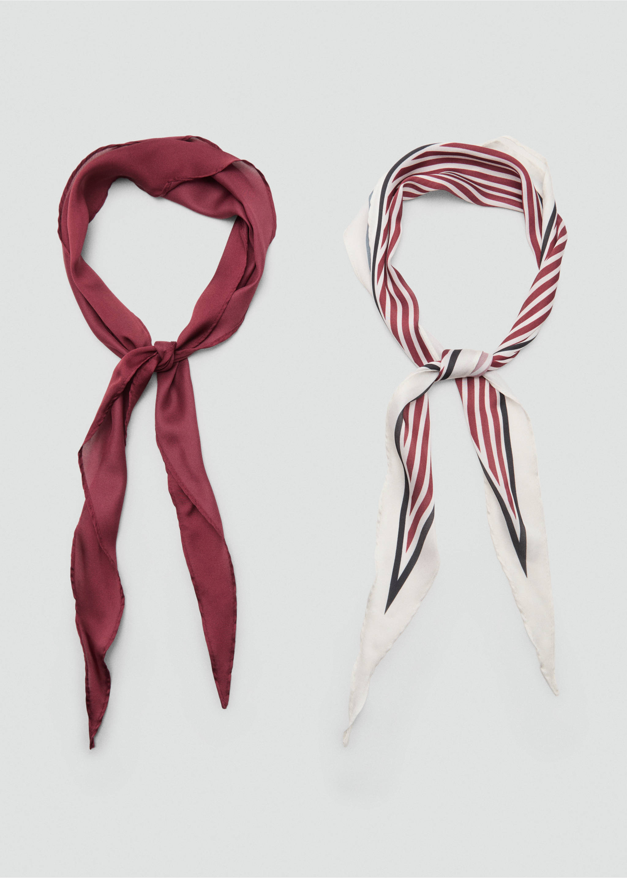 Set of 2 combined scarves - Details of the article 1, Maroon. Ref: 17024095-00.