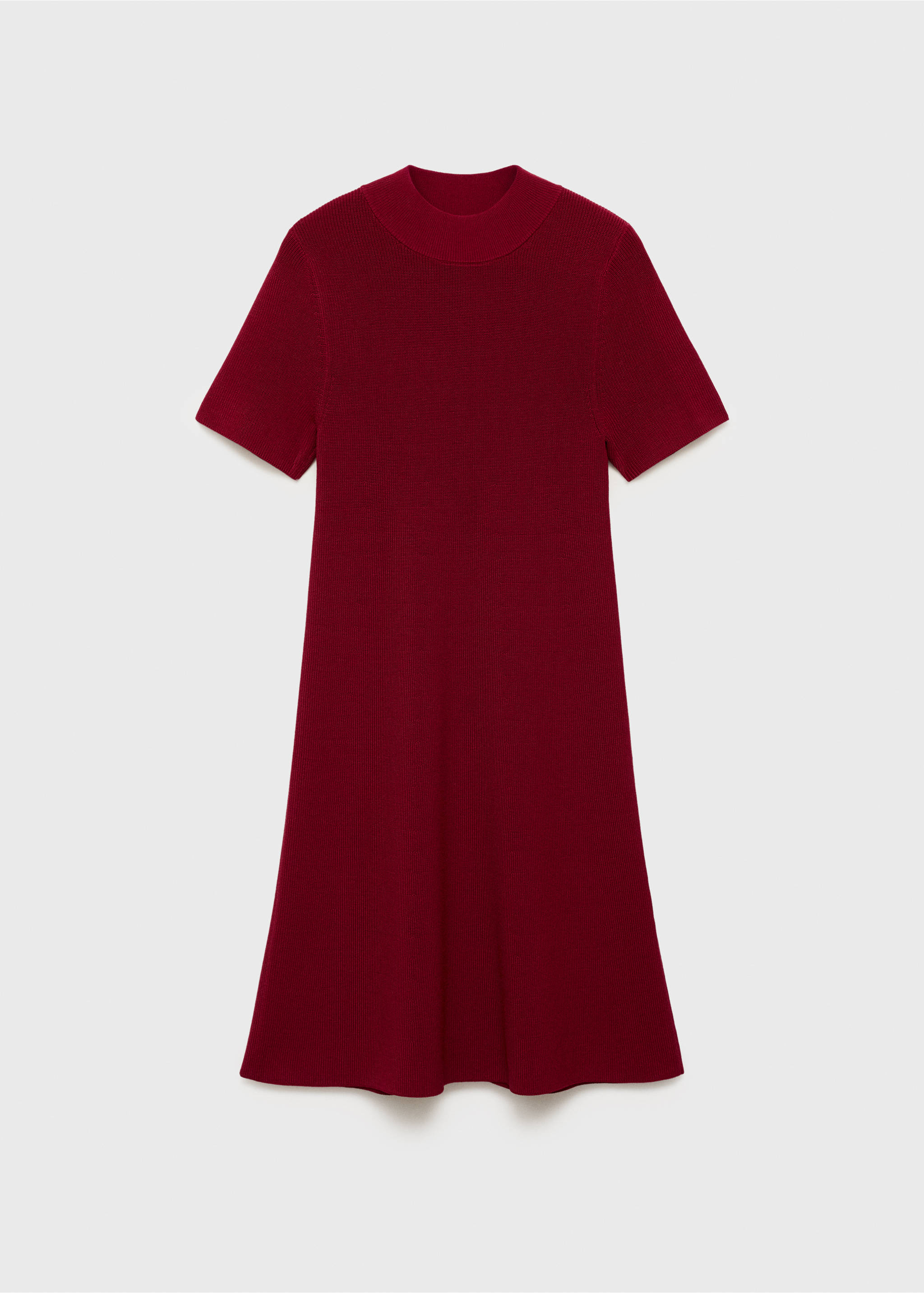 Perkins-neck knitted dress - Article without model, Wine. Ref: 17024099-00.