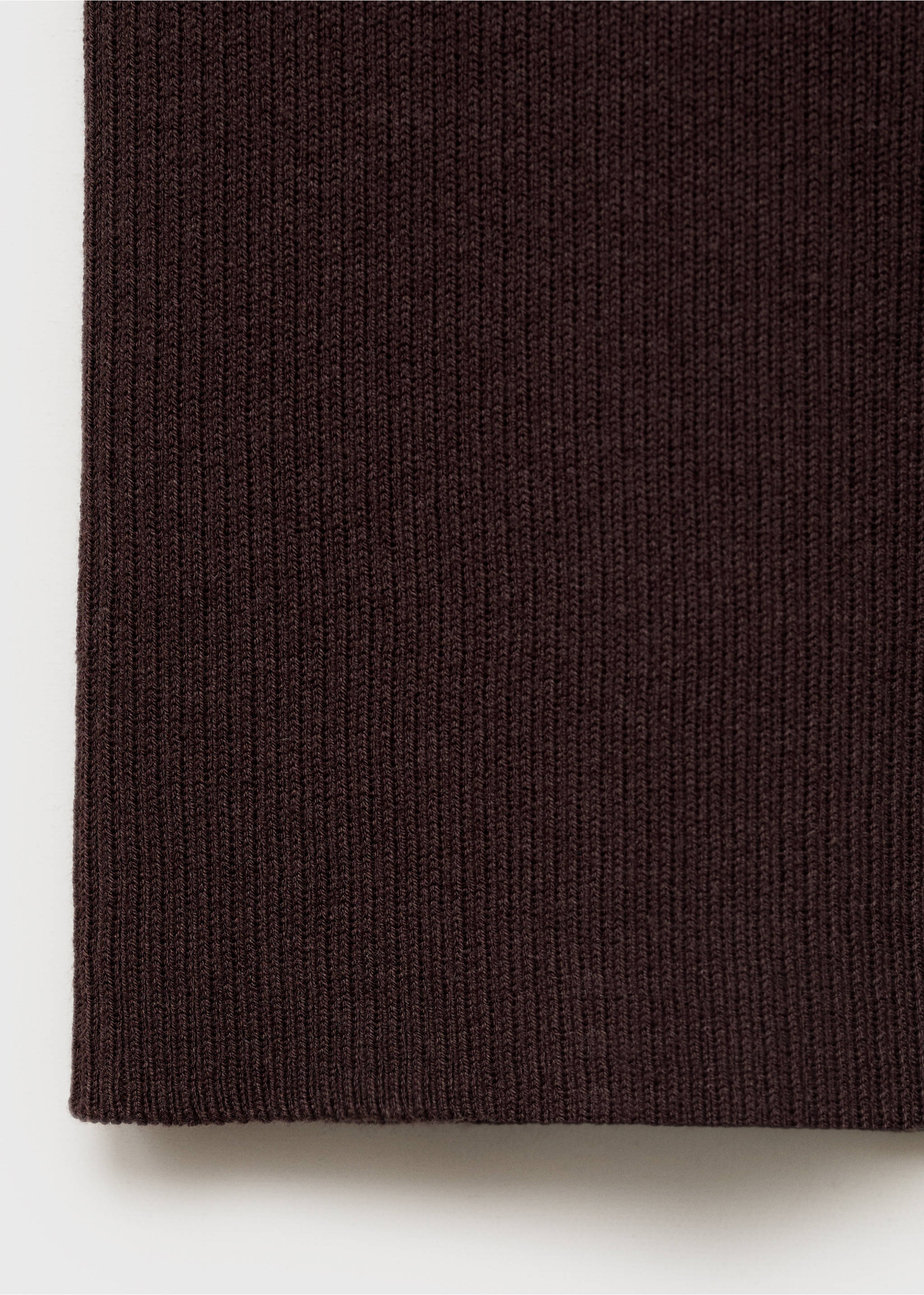 Short-sleeved ribbed sweater - Details of the article 0, Chocolate. Ref: 17024100-00.