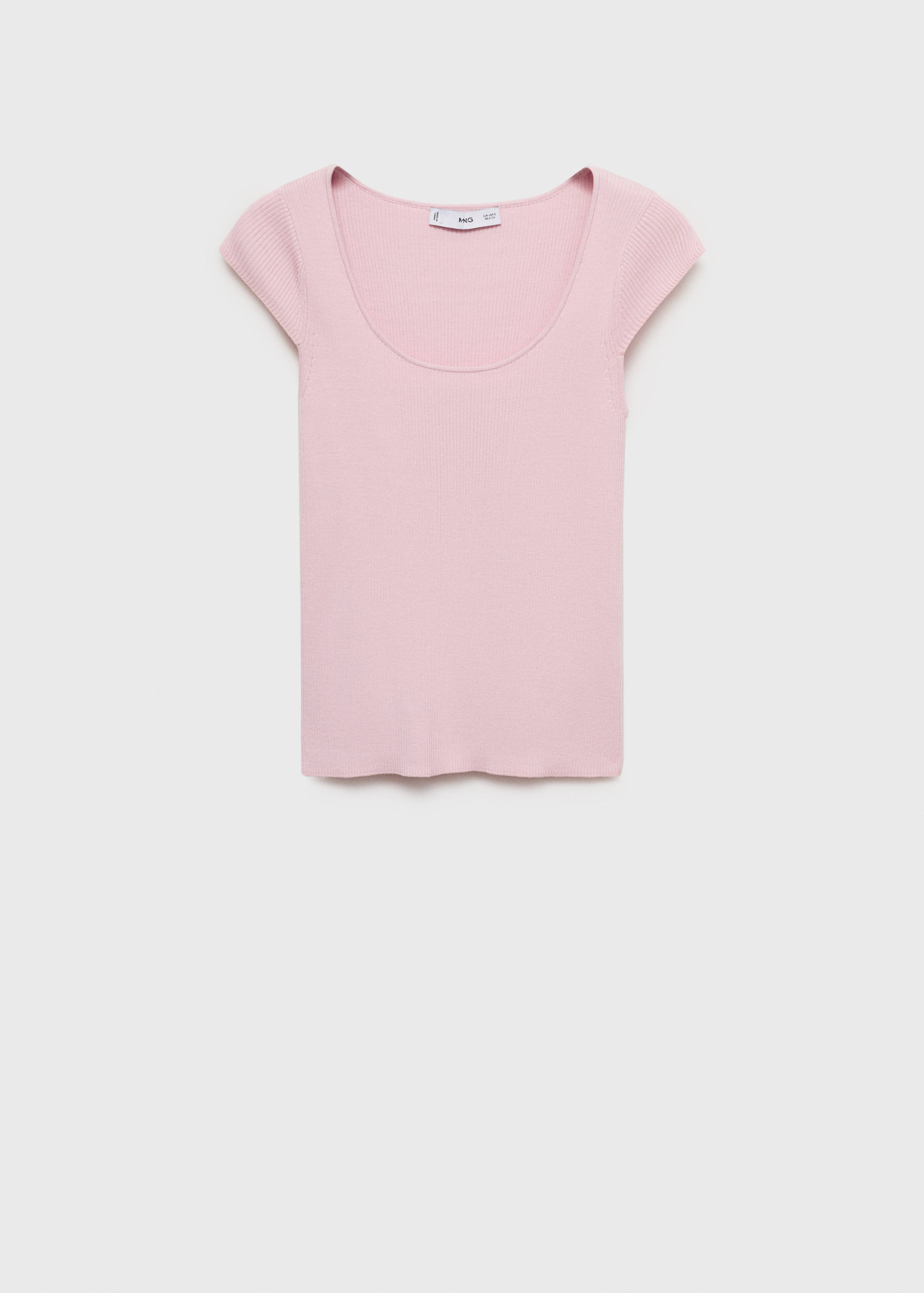 Pull-over maille côtelée manches courtes - Article sans modèle
