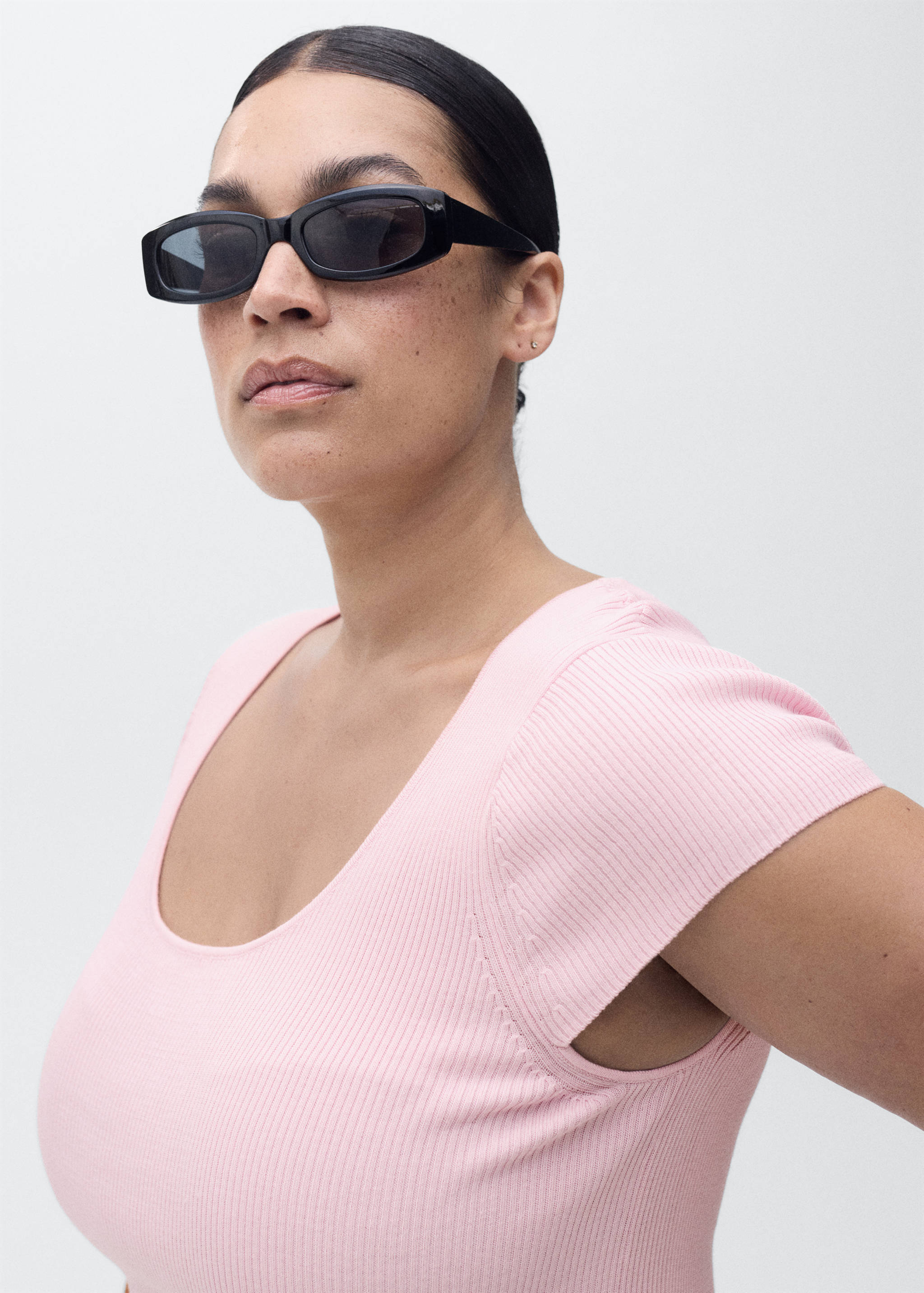 Pull-over maille côtelée manches courtes - Détail de l'article 4