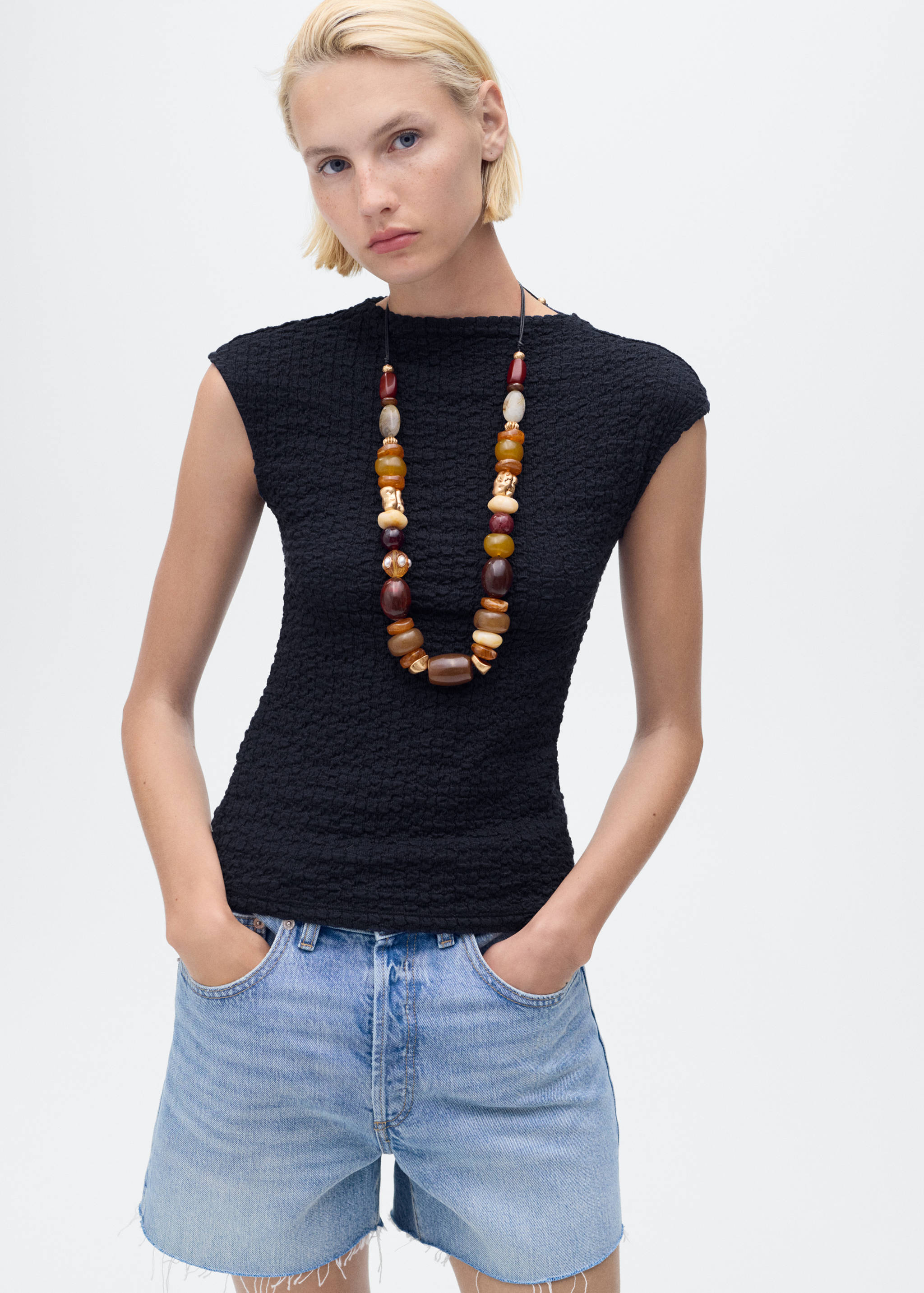 Textured cotton top - Details of the article 3