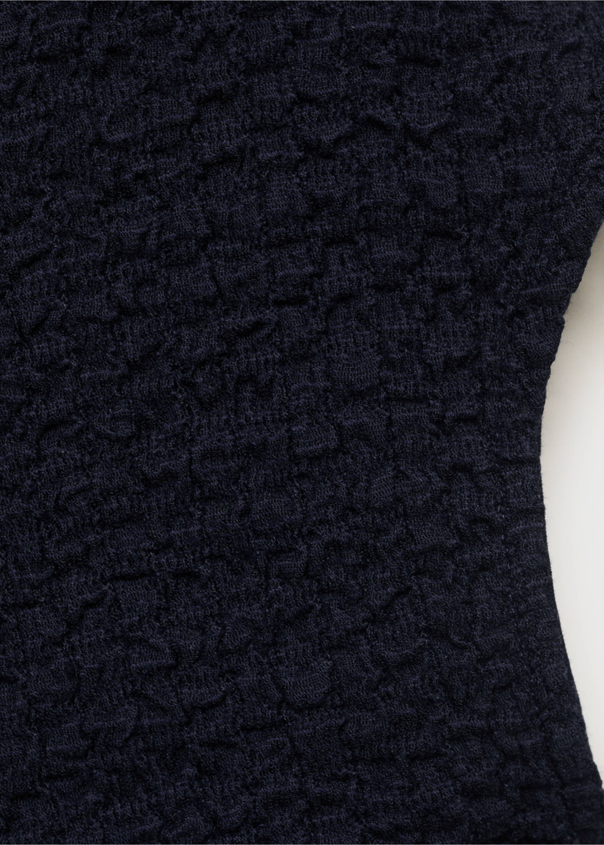 Textured cotton top - Details of the article 0, Navy. Ref: 17024101-00.