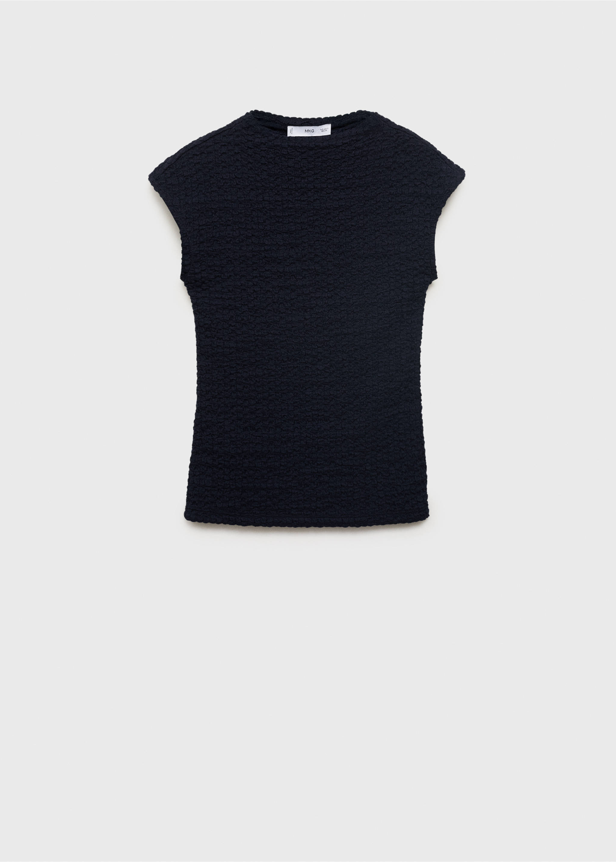 Textured cotton top - Article without model, Navy. Ref: 17024101-00.