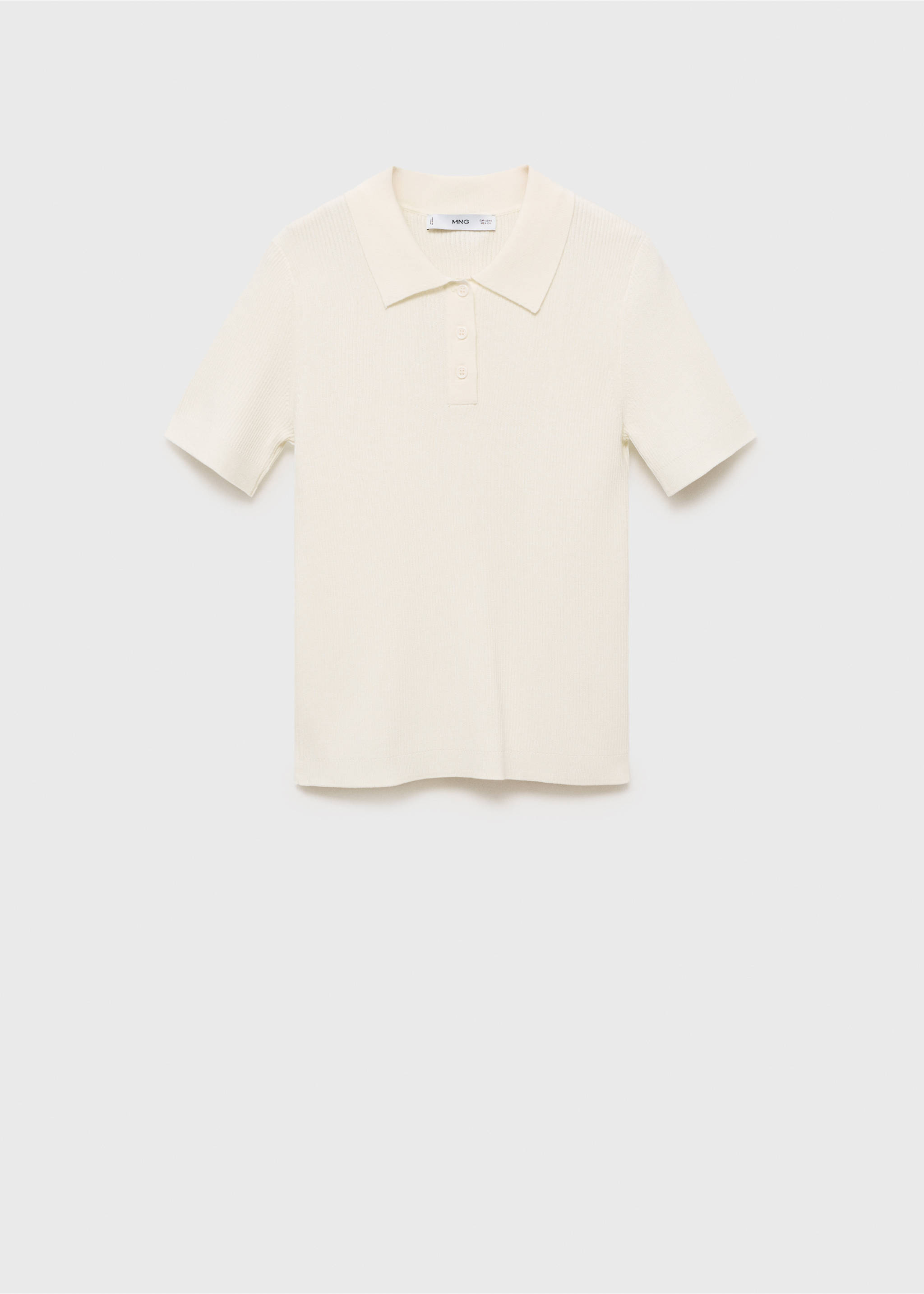 Trui met polokraag en korte mouwen - Artikel zonder model, Ecru. Ref: 17024103-00.