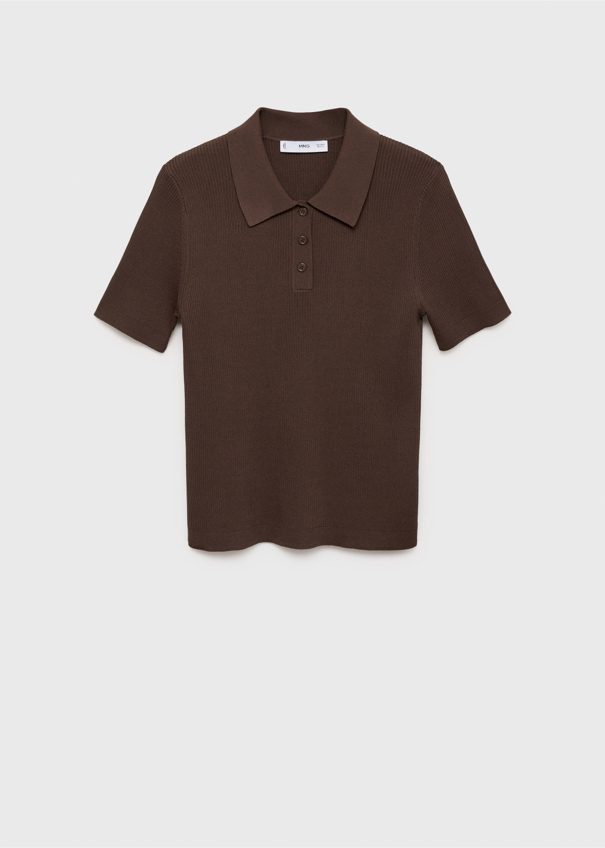 Short-sleeved polo-neck sweater - Article without model, Chocolate. Ref: 17024103-00.