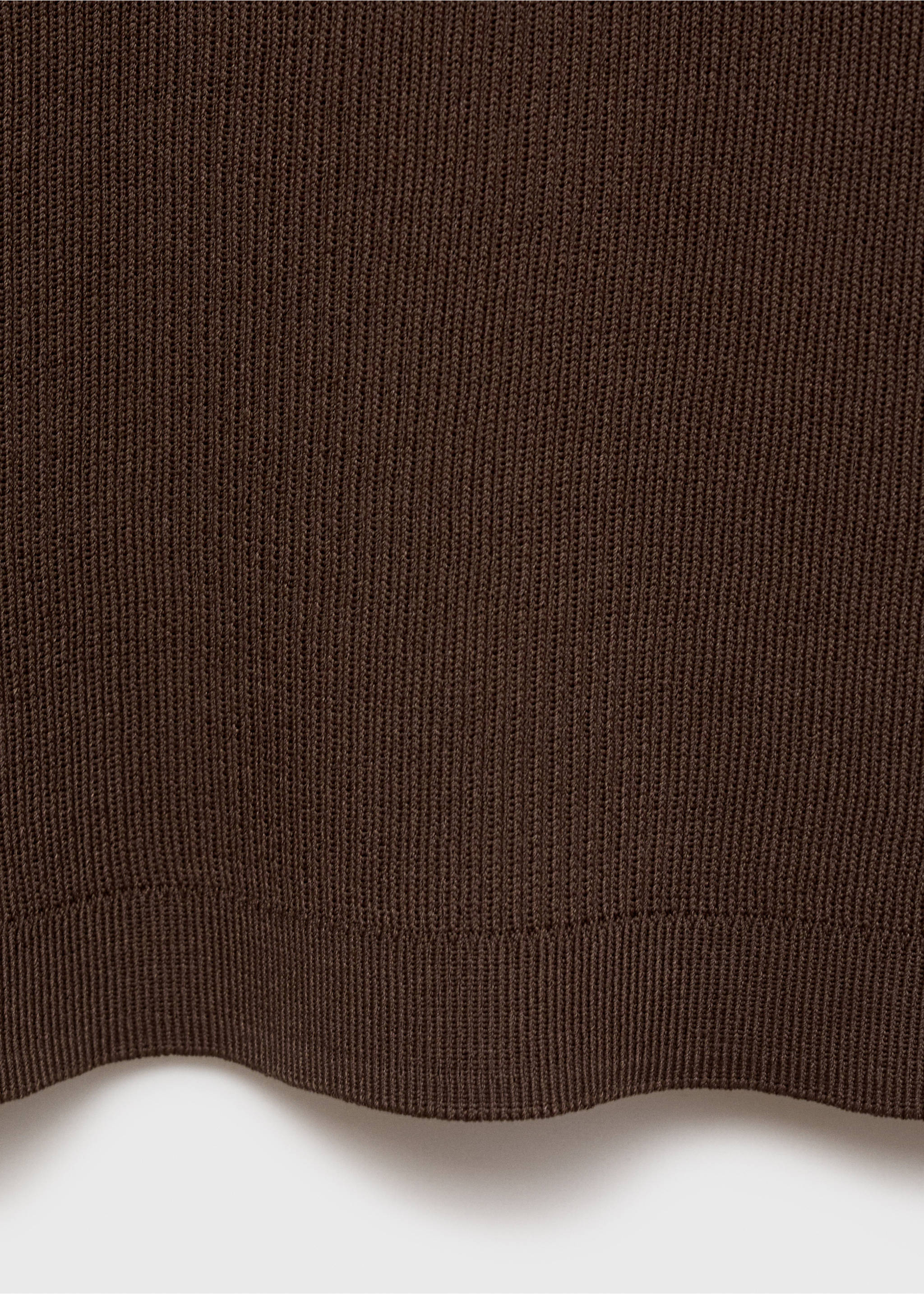 Short-sleeved polo-neck sweater - Details of the article 0, Chocolate. Ref: 17024103-00.