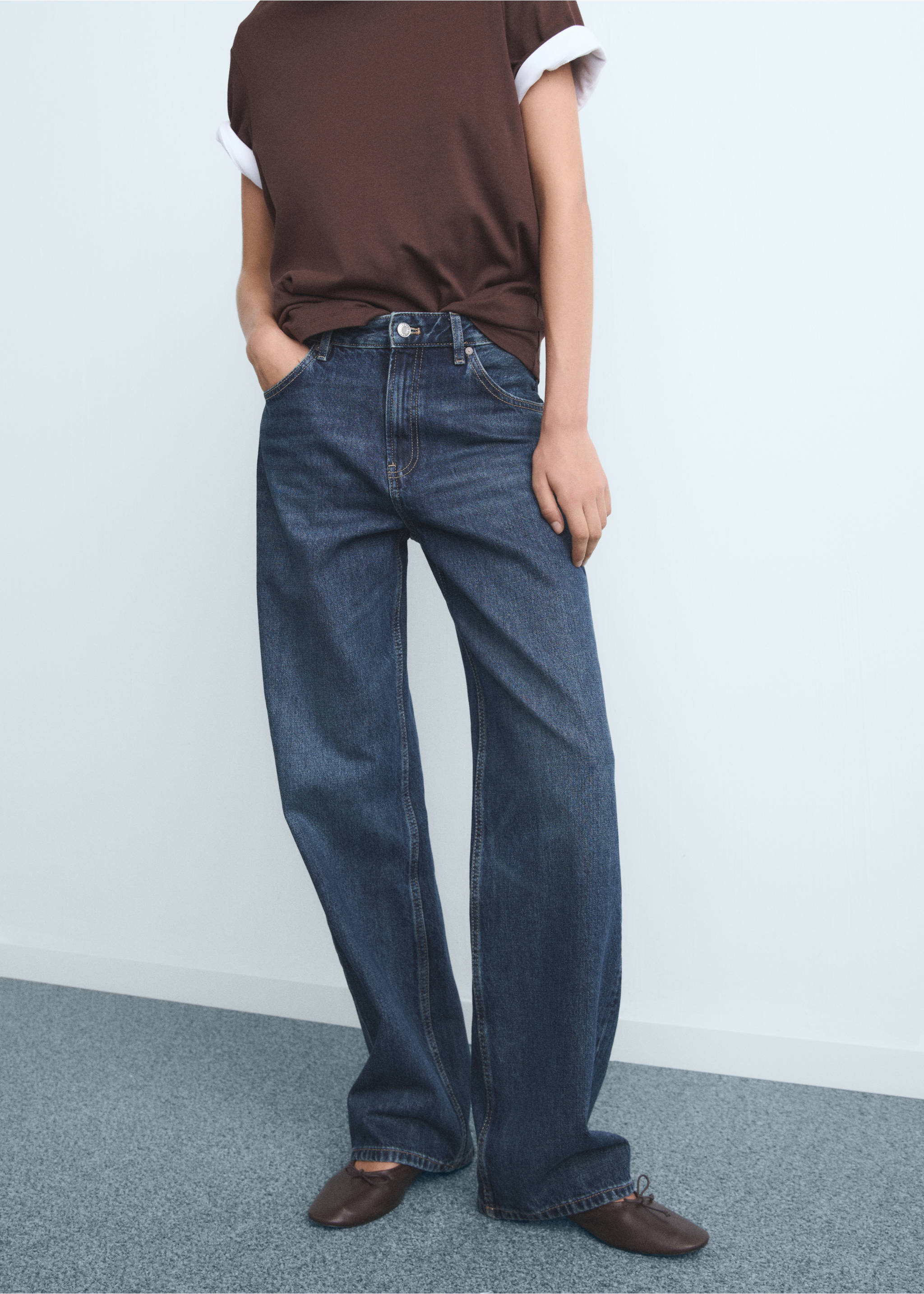Miami straight-fit mid-rise jeans - Middenvlak, Donkerblauw. Ref: 17024104-00.