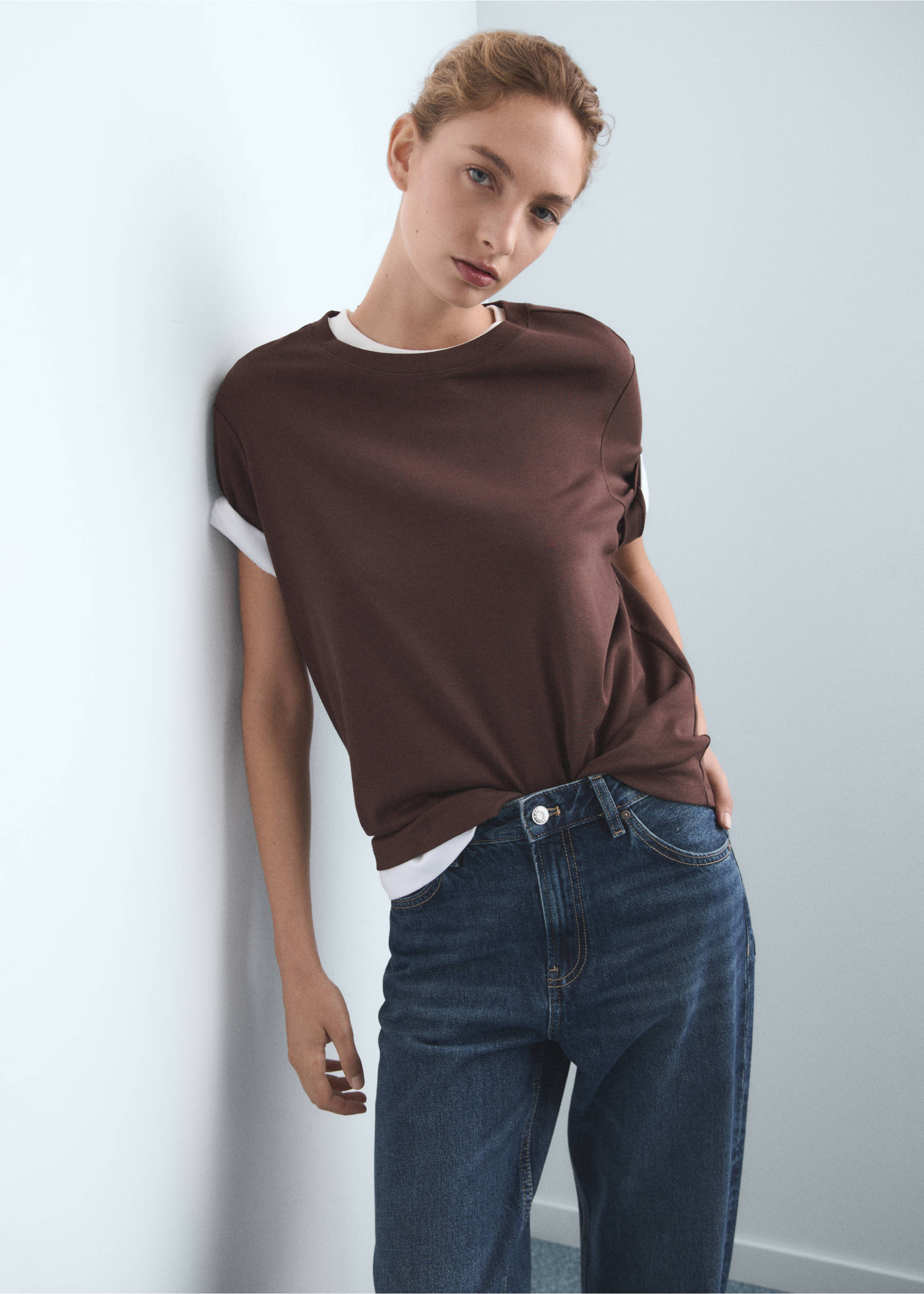 Miami straight-fit mid-rise jeans - Detail van het artikel 1, Donkerblauw. Ref: 17024104-00.