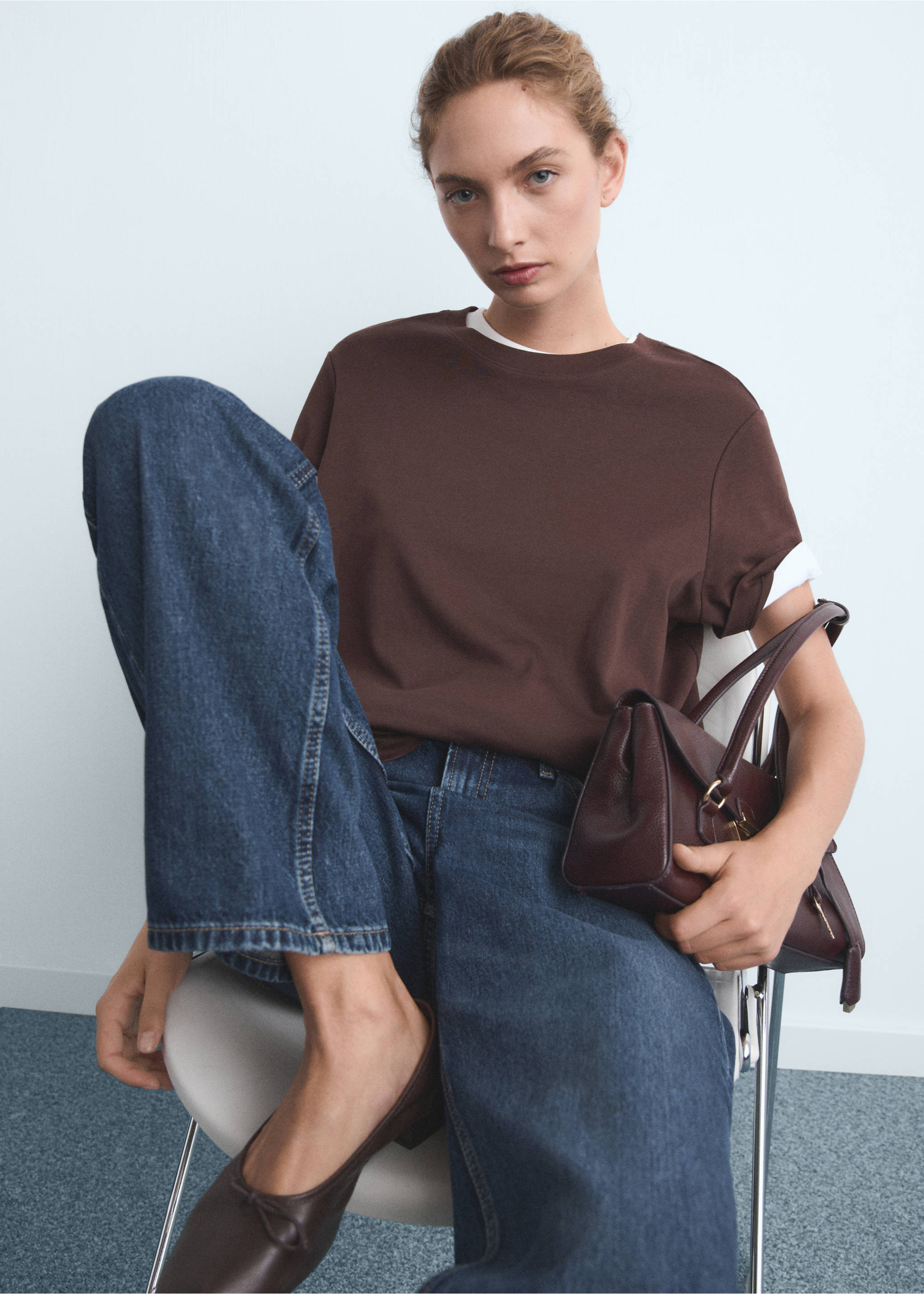 Miami straight-fit mid-rise jeans - Detail van het artikel 2, Donkerblauw. Ref: 17024104-00.