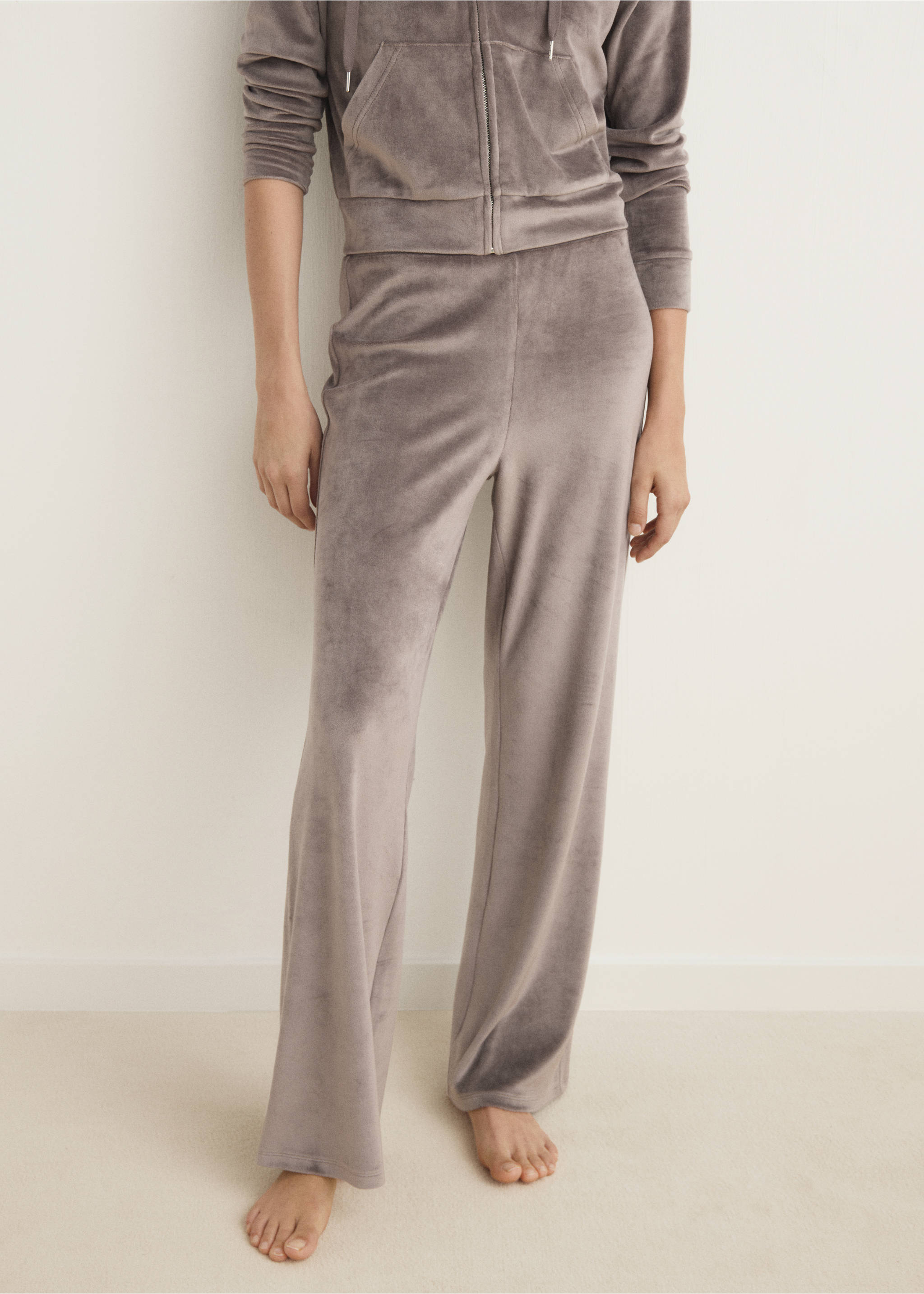 Pantalon velours au toucher doux - Plan moyen, Marron moyen. Ref: 17024105-00.